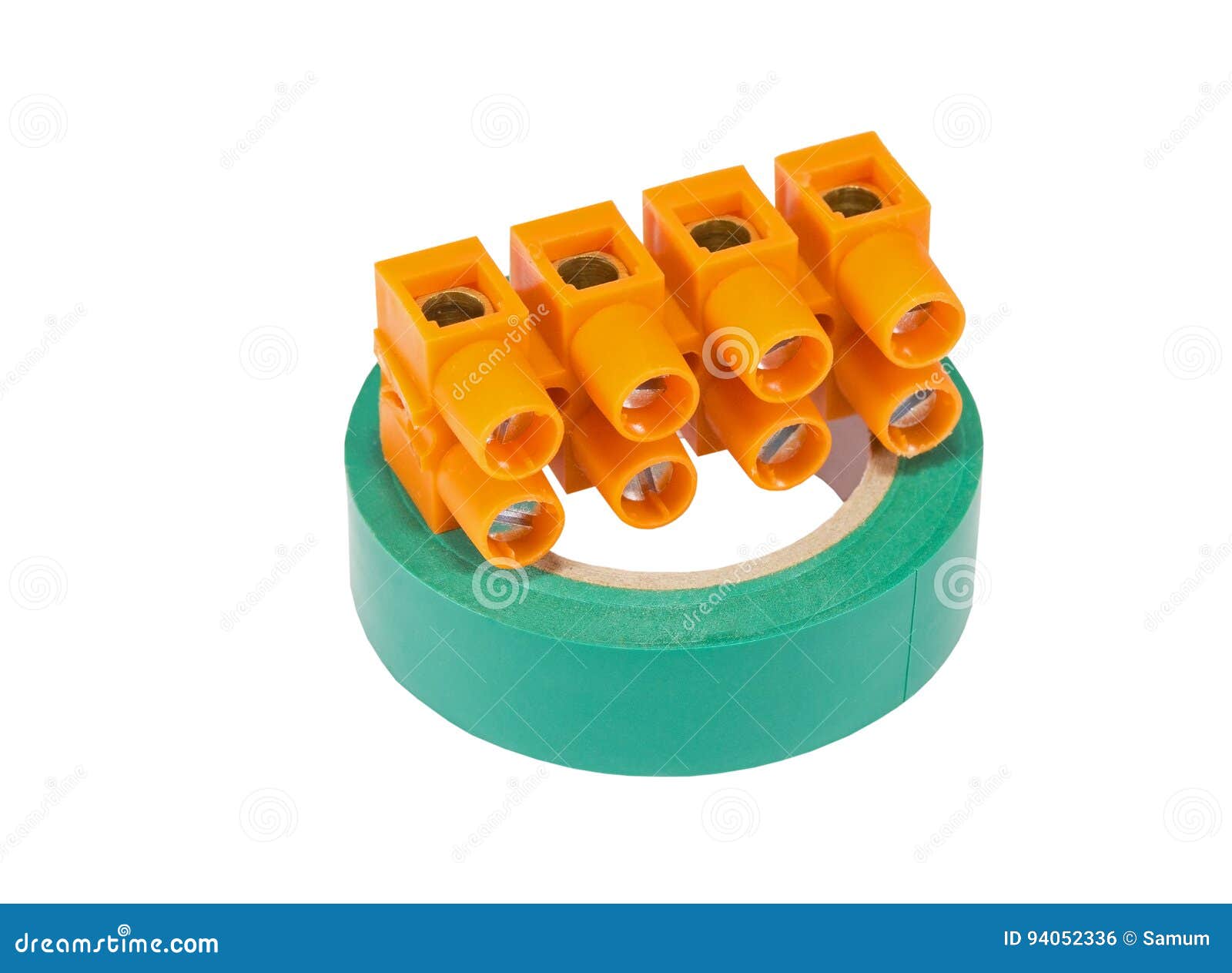 Blue Electrical Tape with Cable Connectors Stock Photo Image of