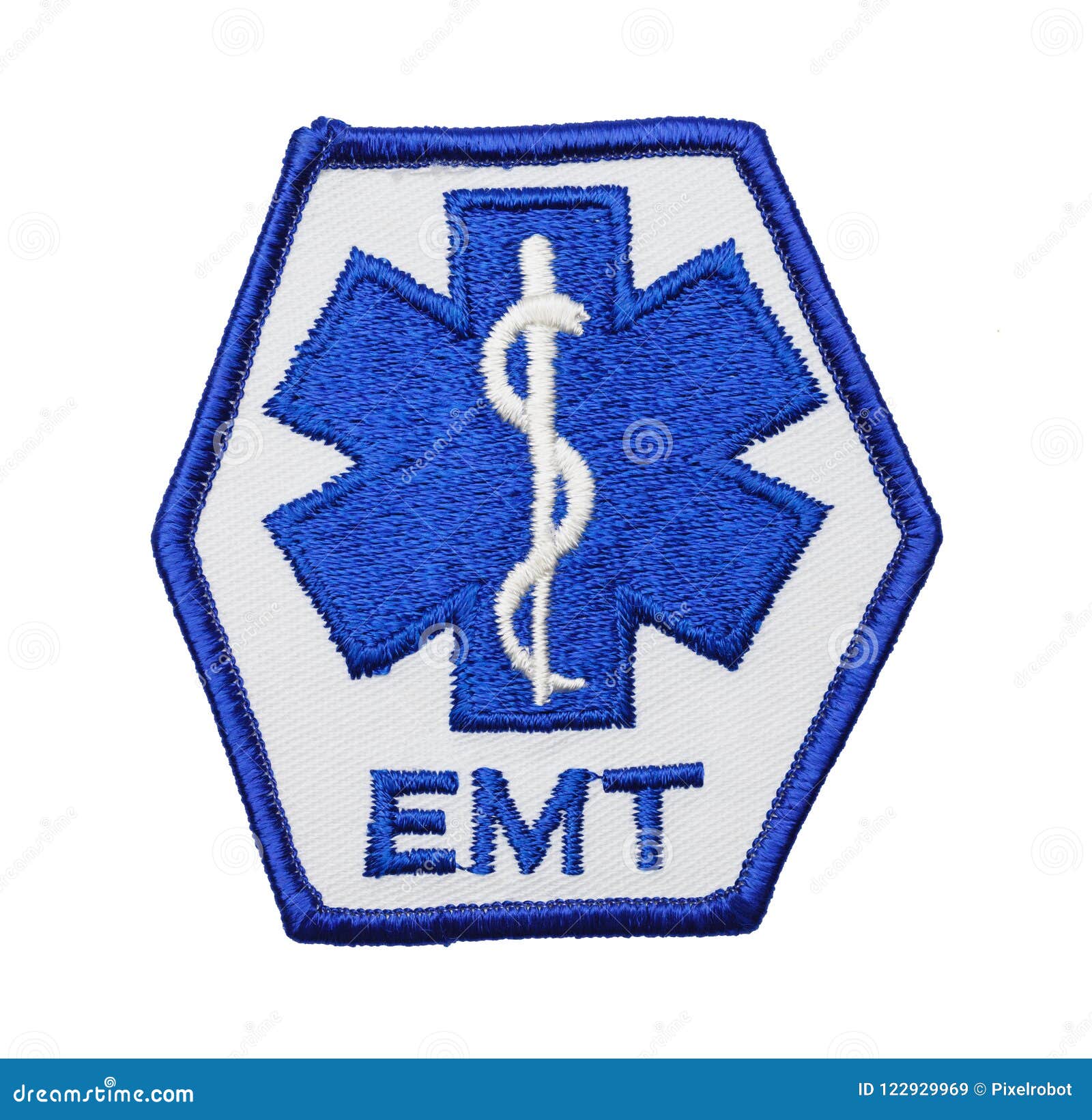 Blue EMT Patch stock image. Image of medical, isolated - 122929969