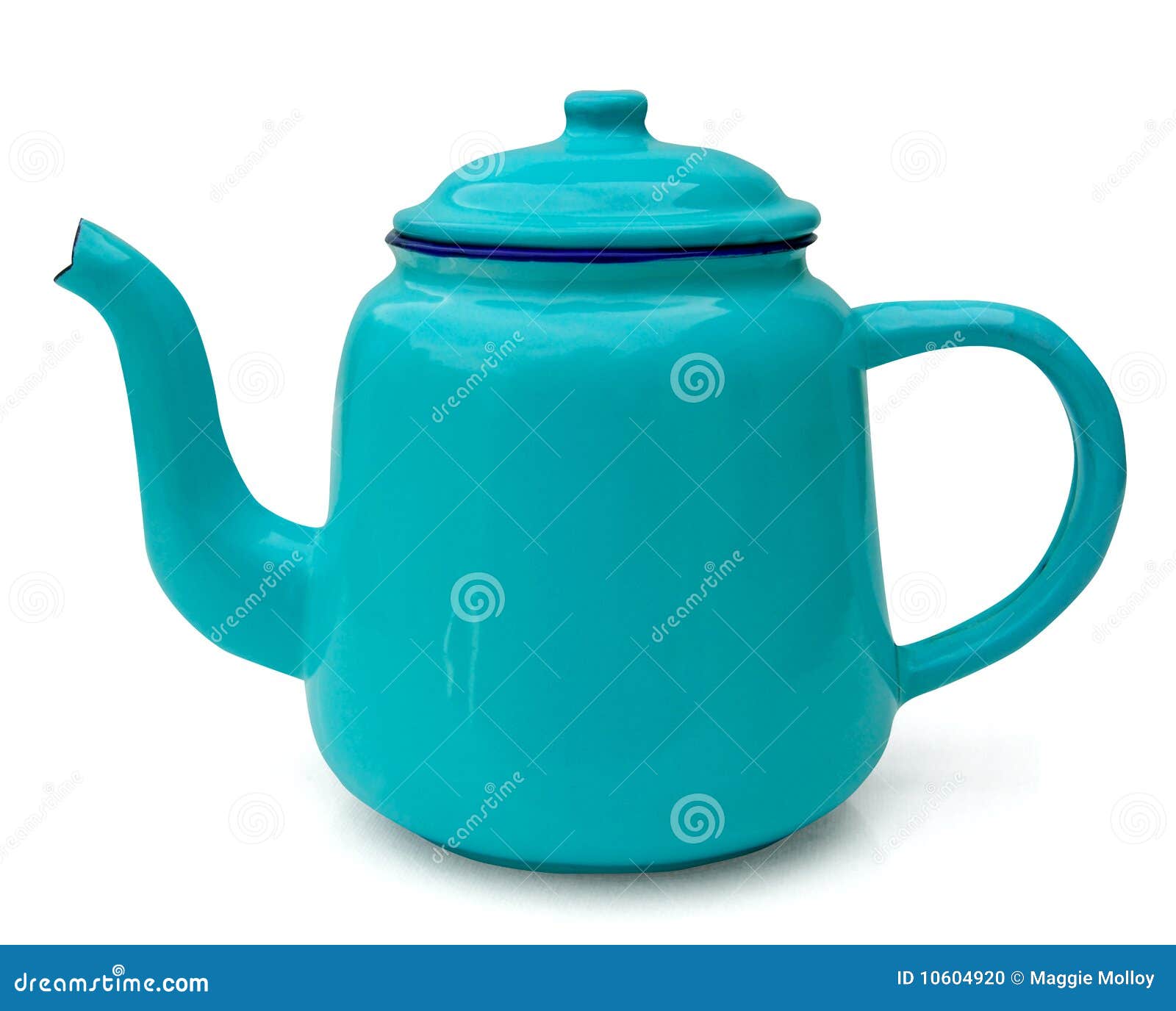 Blue enamel tea/coffee pot stock photo. Image of antique 10604920