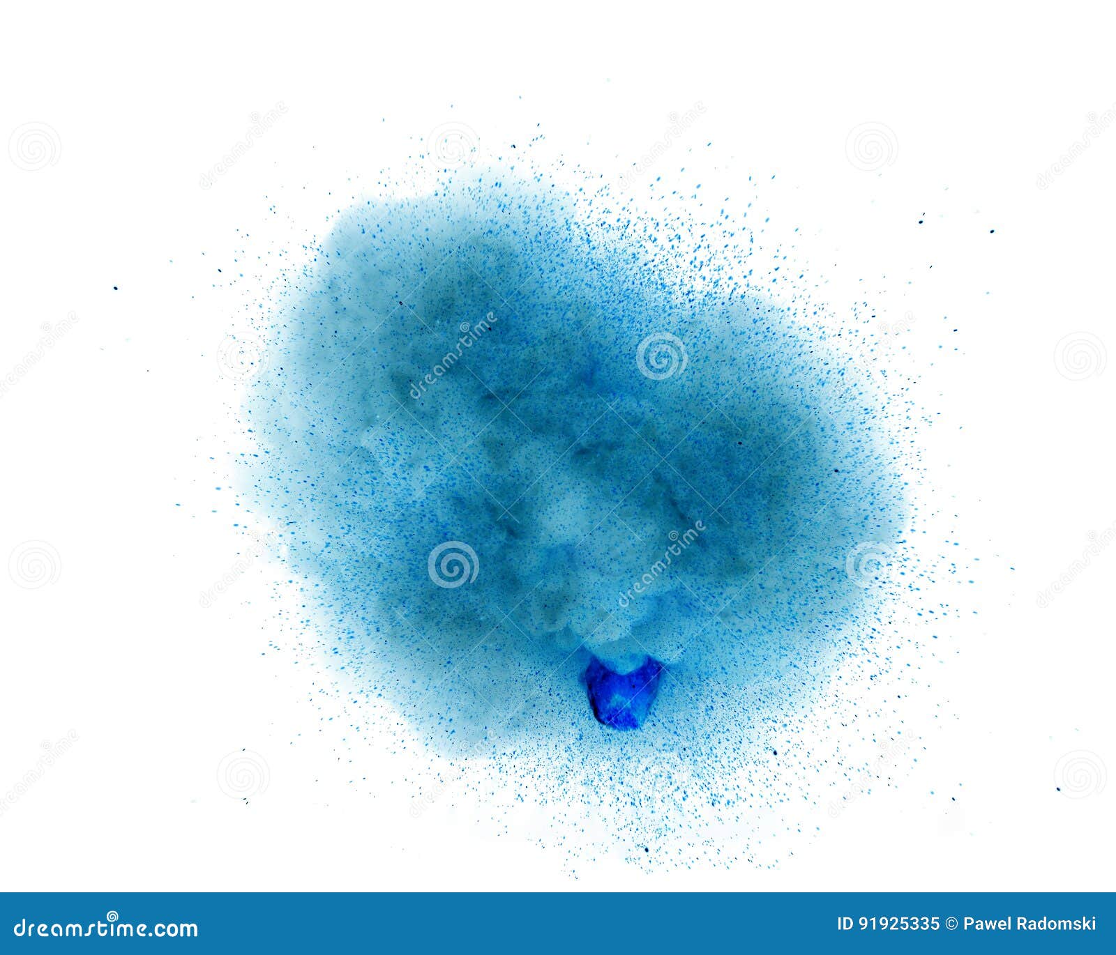 Blue Explosion Isolated On White Background Stock Image - Image of blow