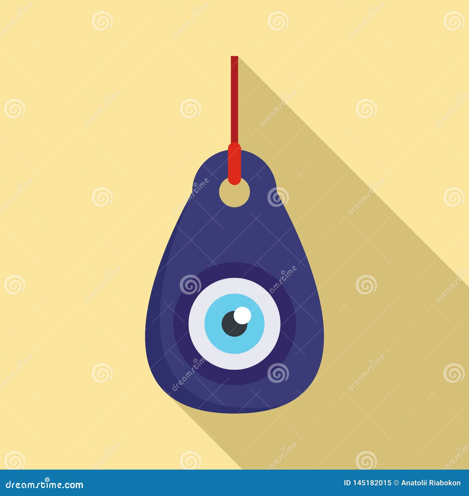 Blue Eye Medallion Icon, Flat Style Stock Vector - Illustration of ...