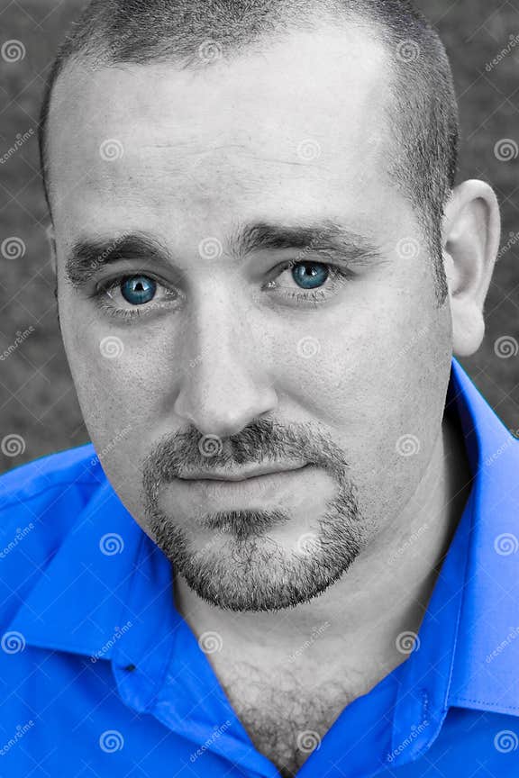 Blue Eyed Man stock photo Image of face black color 11378036