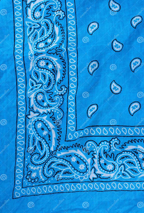 Blue fabric, bandana stock image. Image of textile, flower 11233039