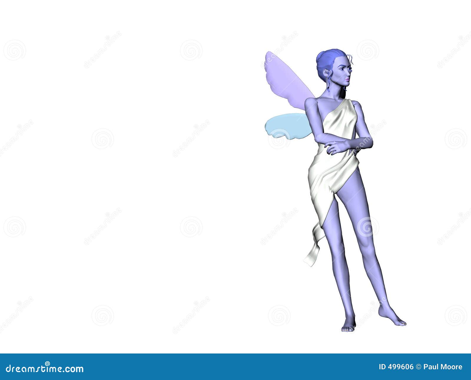 Blue Fairy Five. Isolated blue fairy