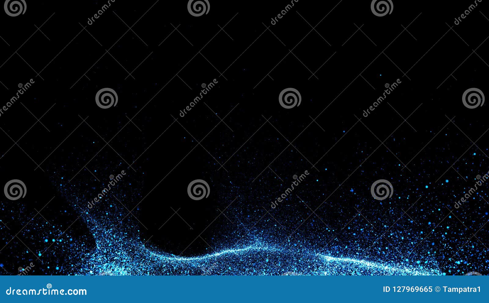 Blue Falling Powder Glitter Confetti in Digital Data and Network Stock