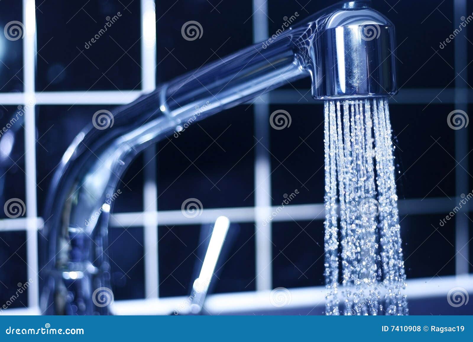 Blue faucet stock photo. Image of macro, shiny, clean 7410908