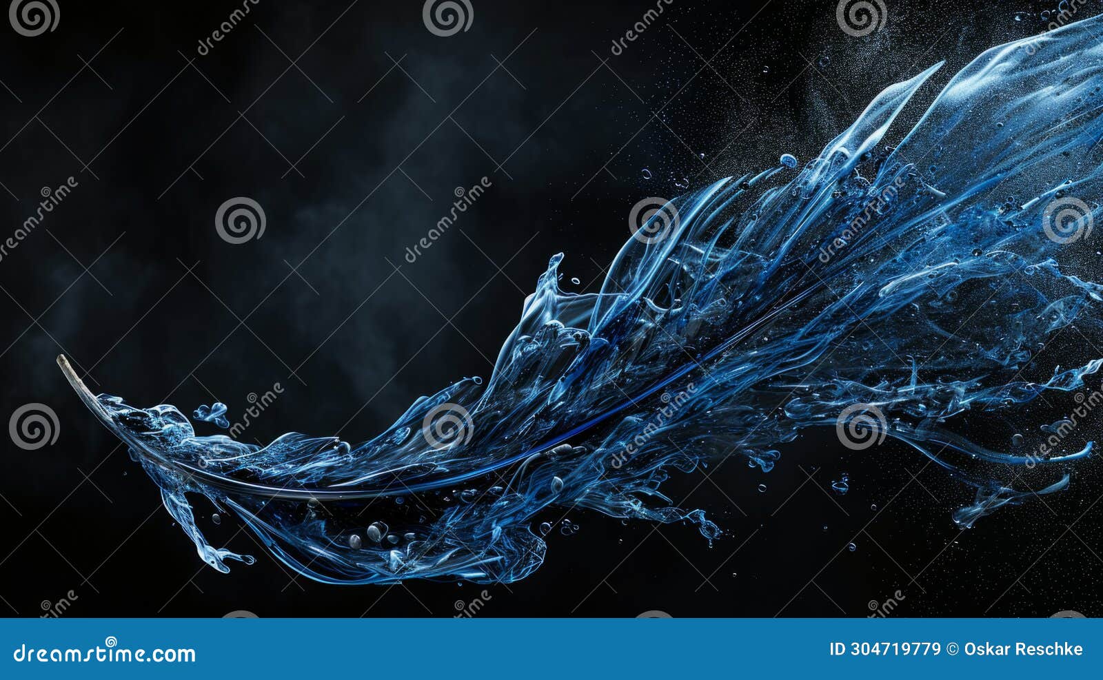 blue feather on dark textured background. copy space for your text.