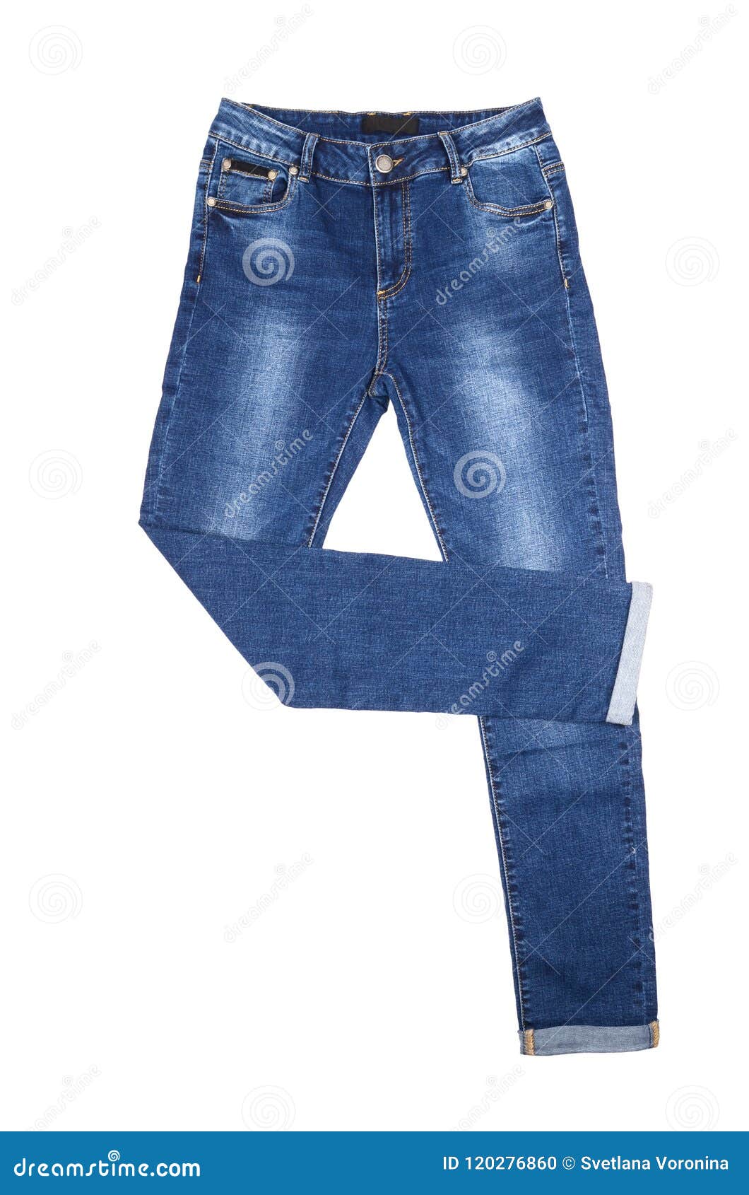 Blue Female Jeans Isolated on White Stock Photo - Image of isolated ...