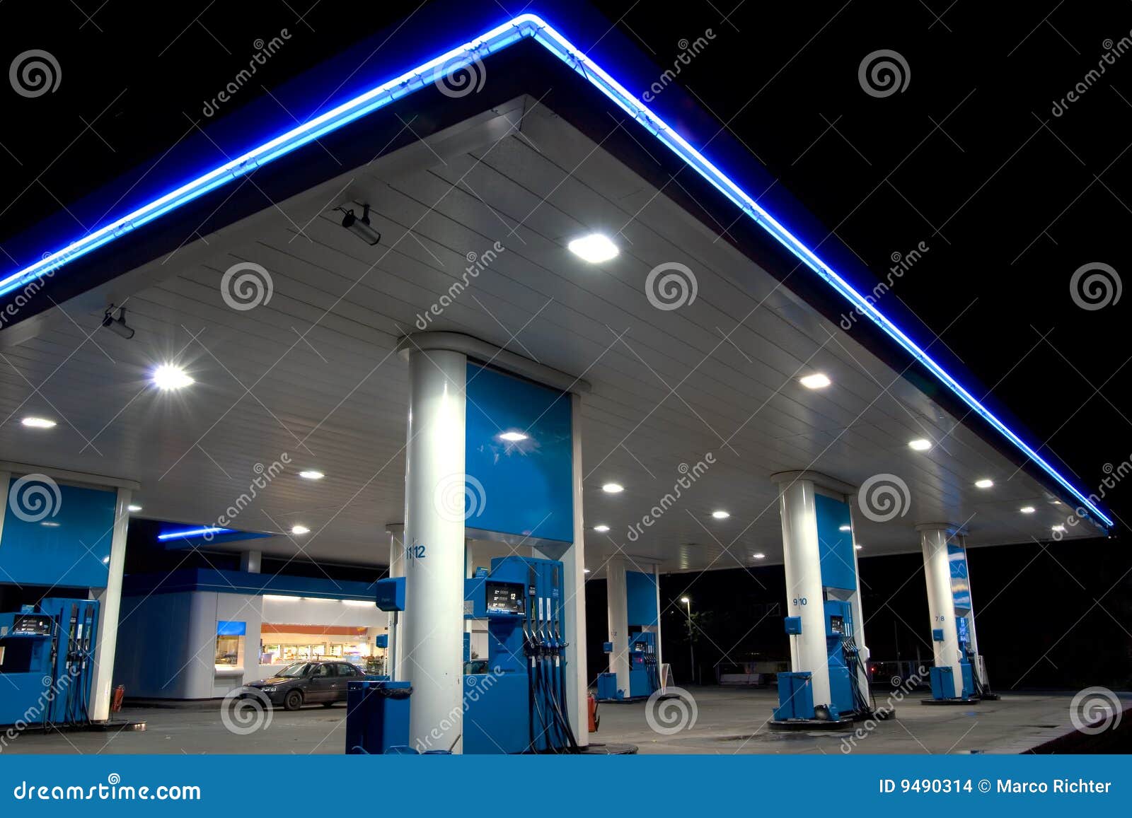 blue filling station