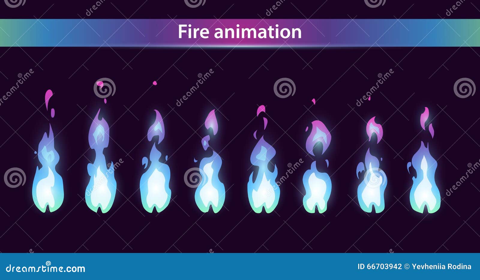 blue fire animation sprites