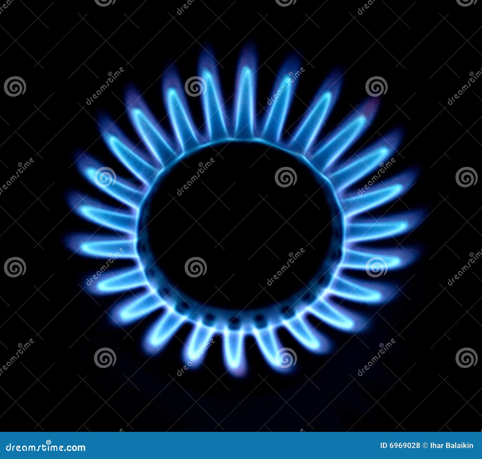 Blue fire of a gas stock photo. Image of danger, cooking 6969028