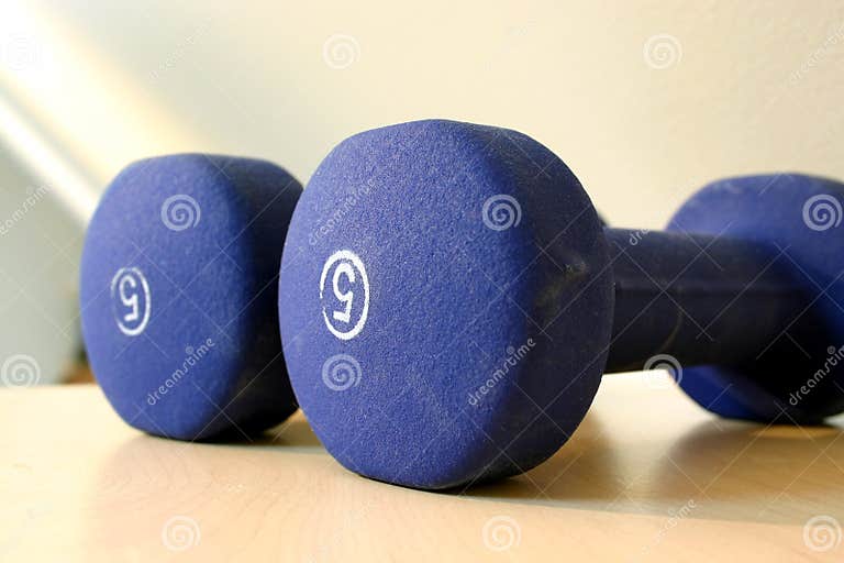 Blue Five Pound Weights stock photo. Image of pounds, bells 1449810