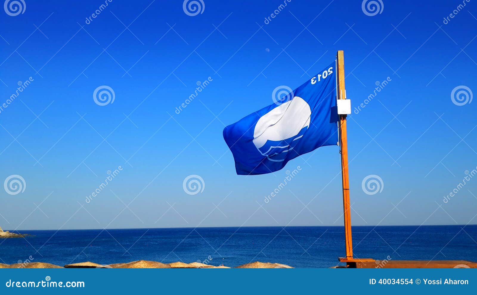 Blue Flag editorial stock image. Image of greece, rhodes 40034554