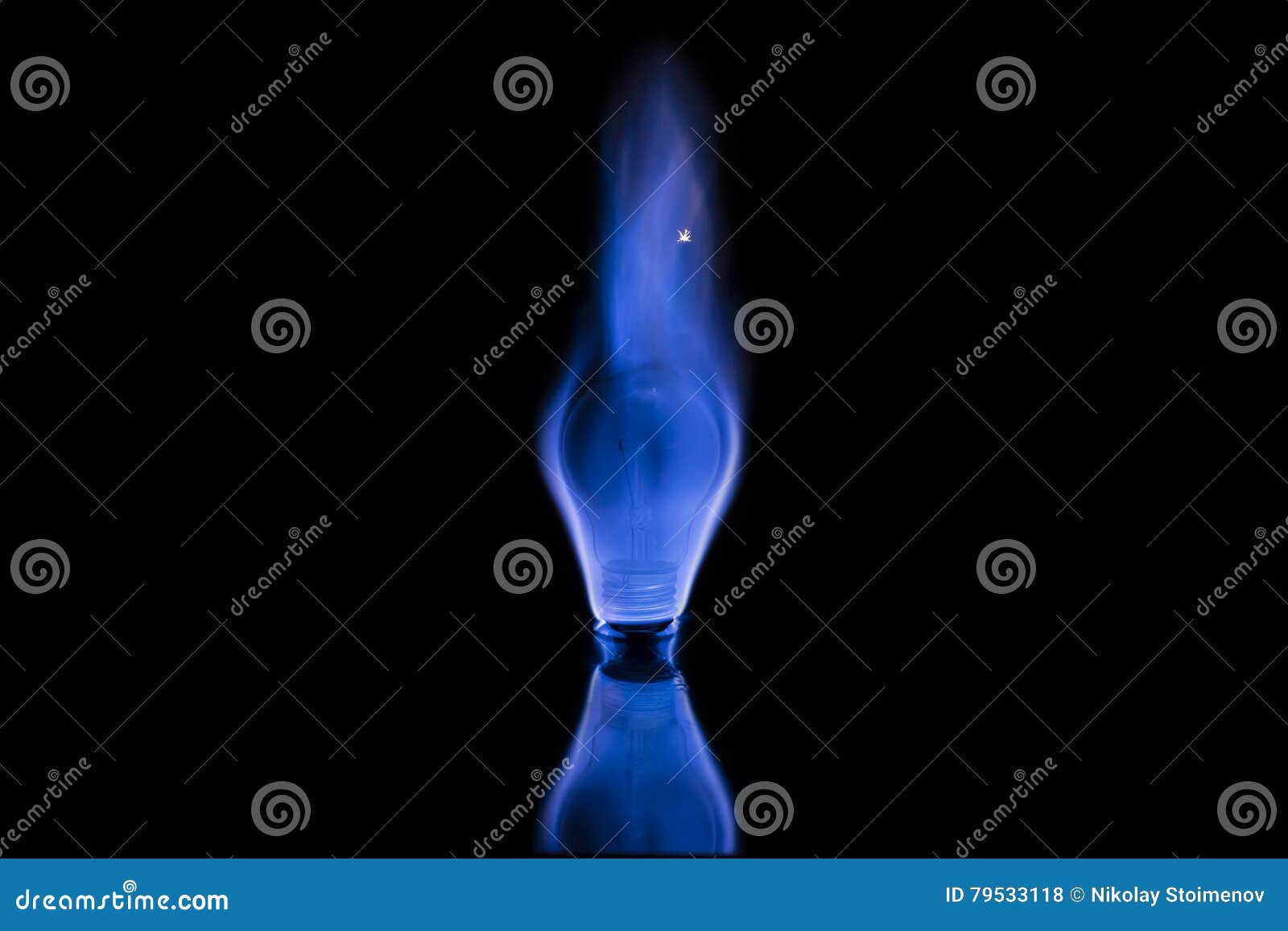 Blue flame bulb stock photo. Image of idea, blue, closeup 79533118