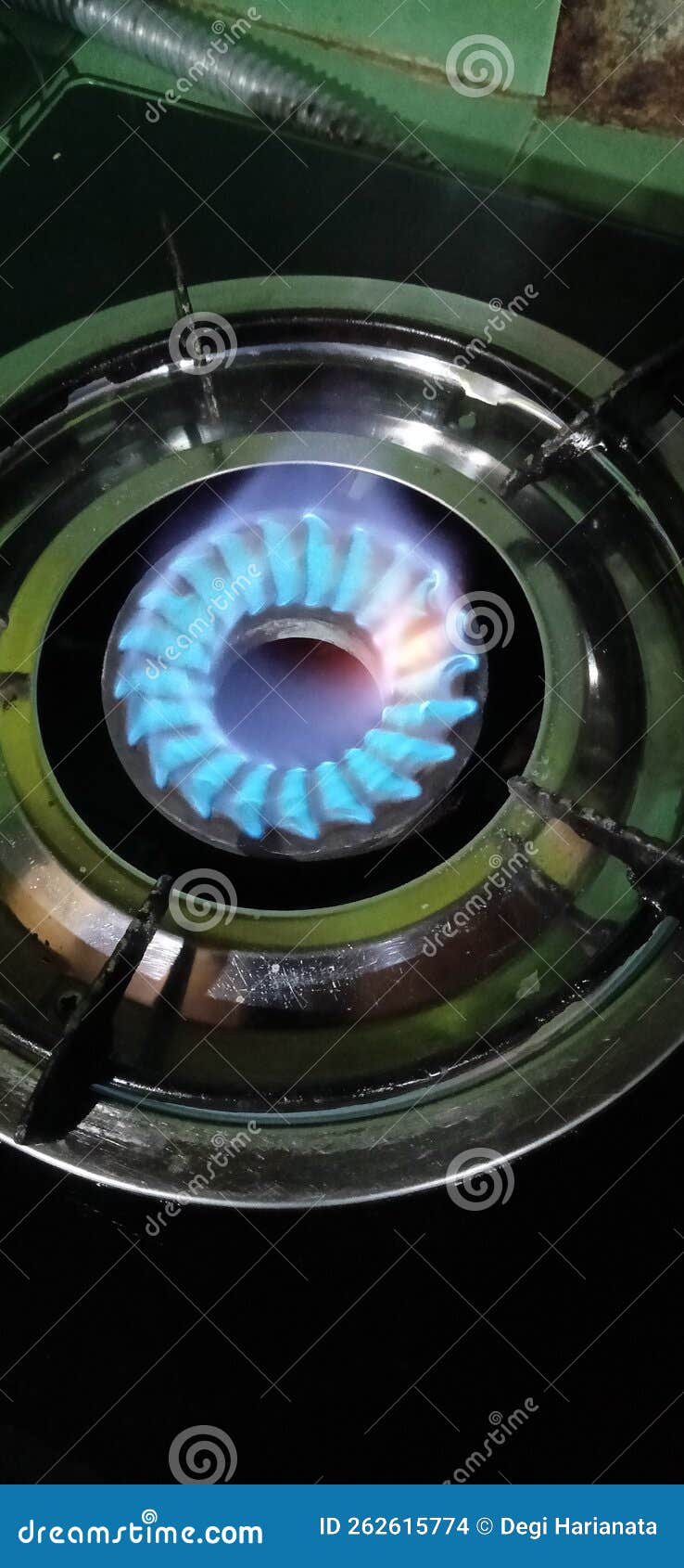 A Blue Flame that is Burning on the Gas Stove Stock Photo Image of