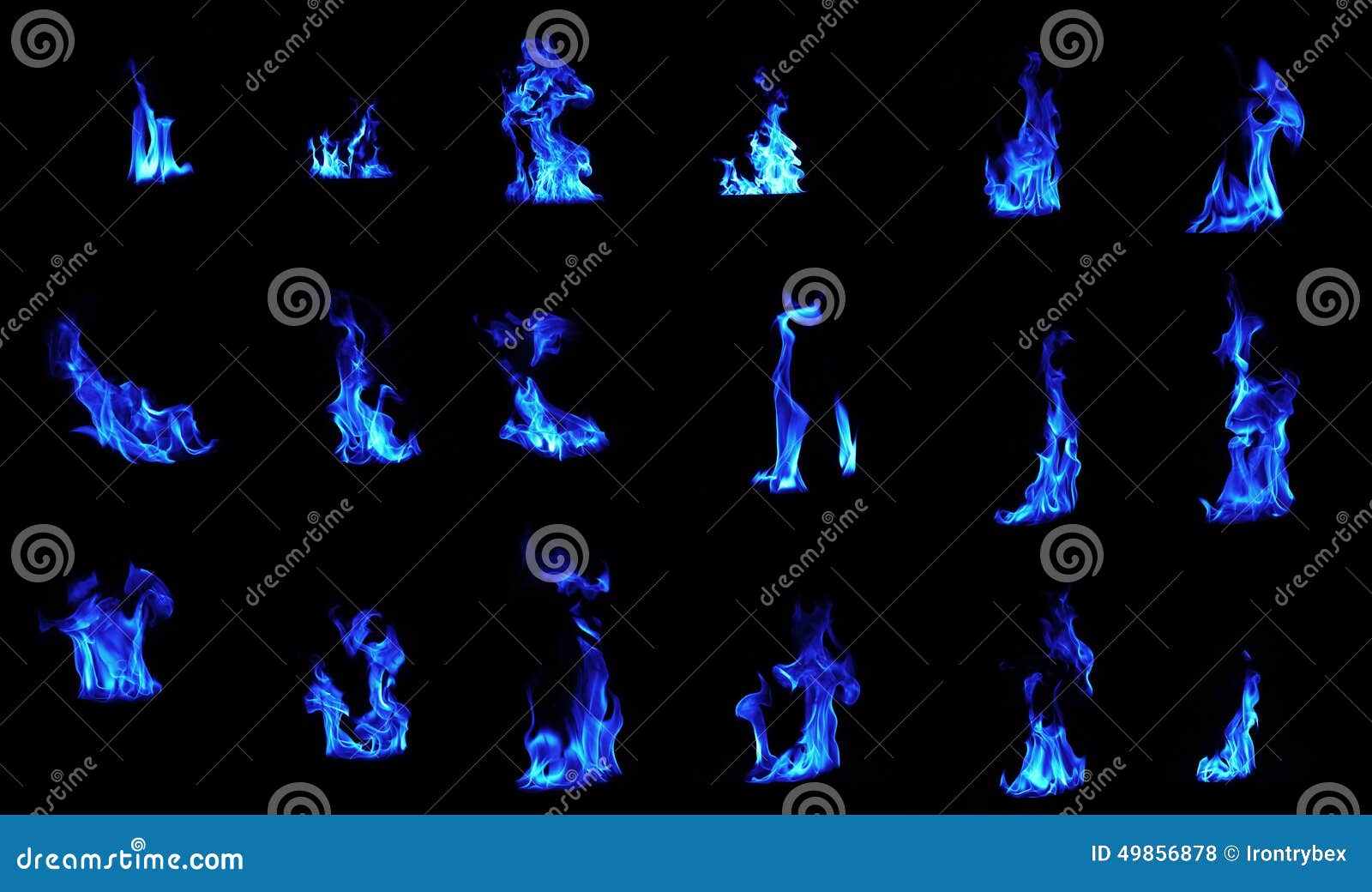 The Blue Flame Of The Gas Stove Burns Brightly. The Gas Burner Of The
