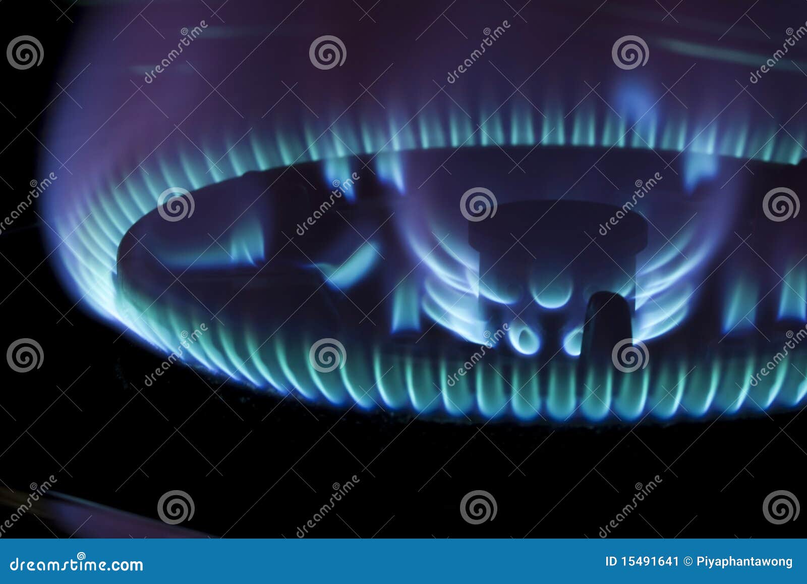 Blue flame of gas stock image. Image of domestic, flaming 15491641
