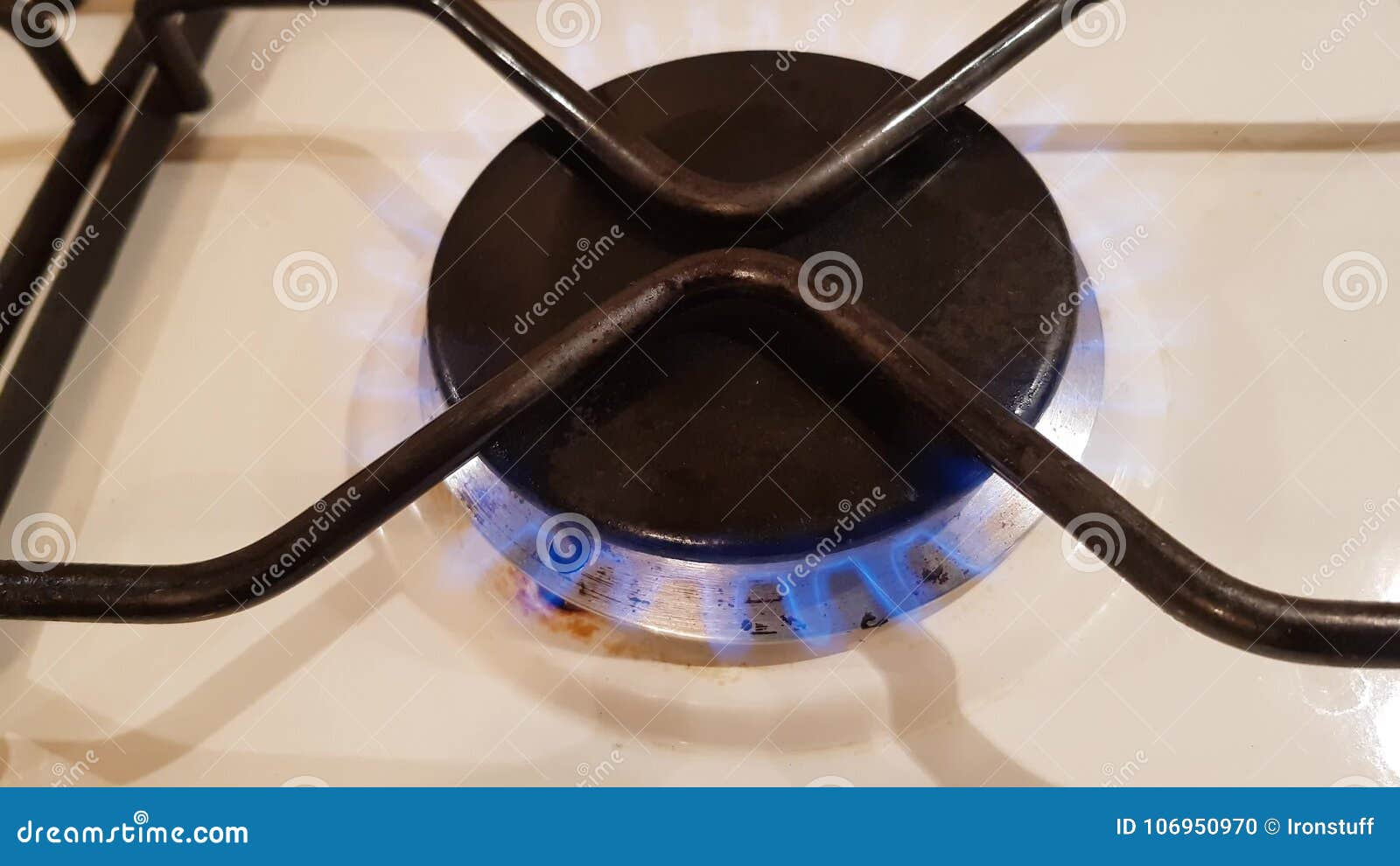 Blue flame of gas stock footage. Video of metal, heat 106950970