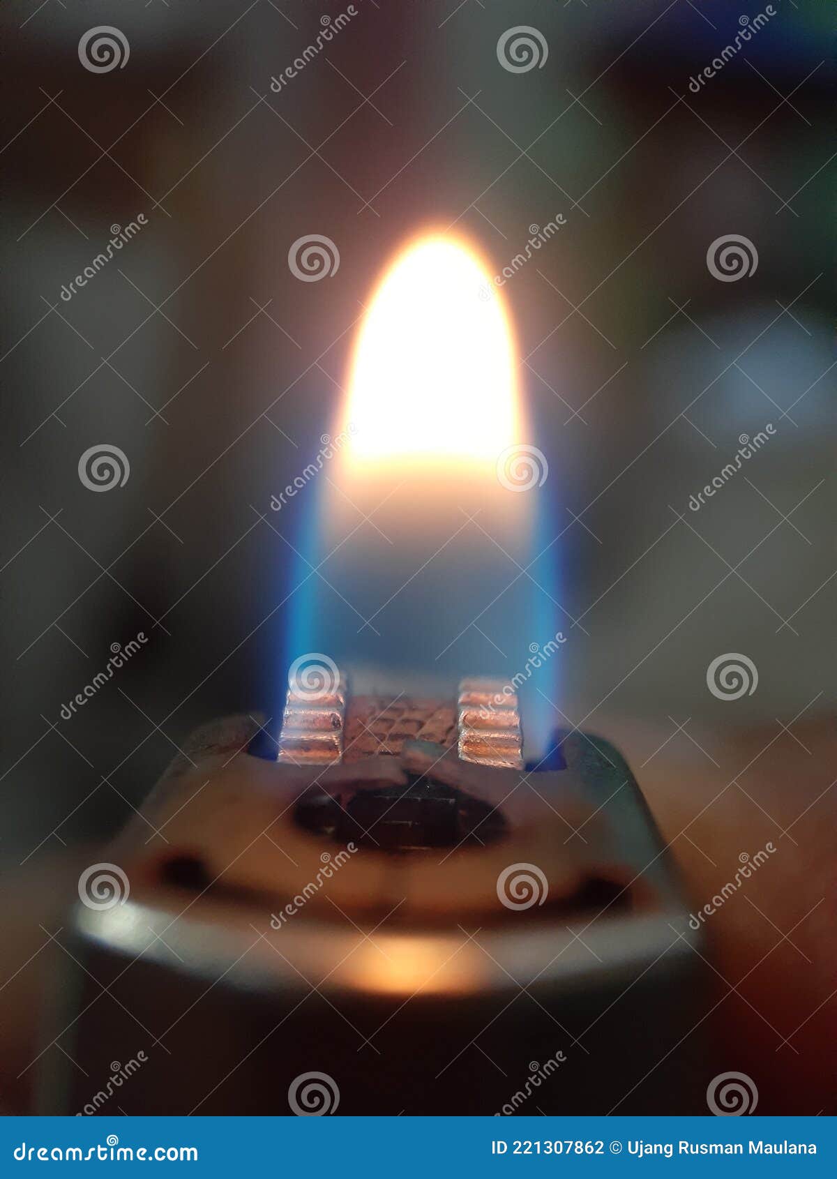 Blue Flame from Gas Lighter Stock Photo Image of candle, drink 221307862