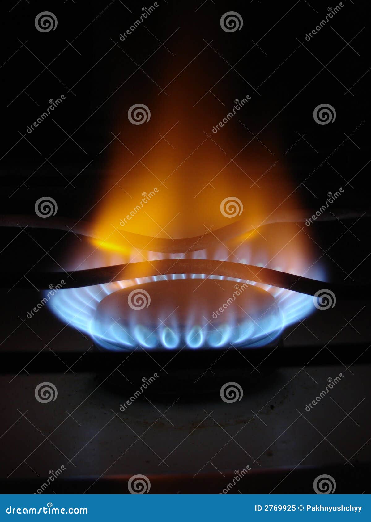 Blue flames of gas stock image. Image of circular, cooking 2769925
