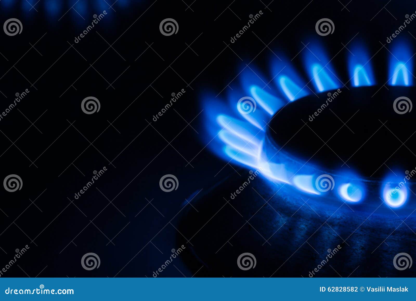 Blue Flames from a Gas Burner Stock Photo Image of detail, fire 62828582
