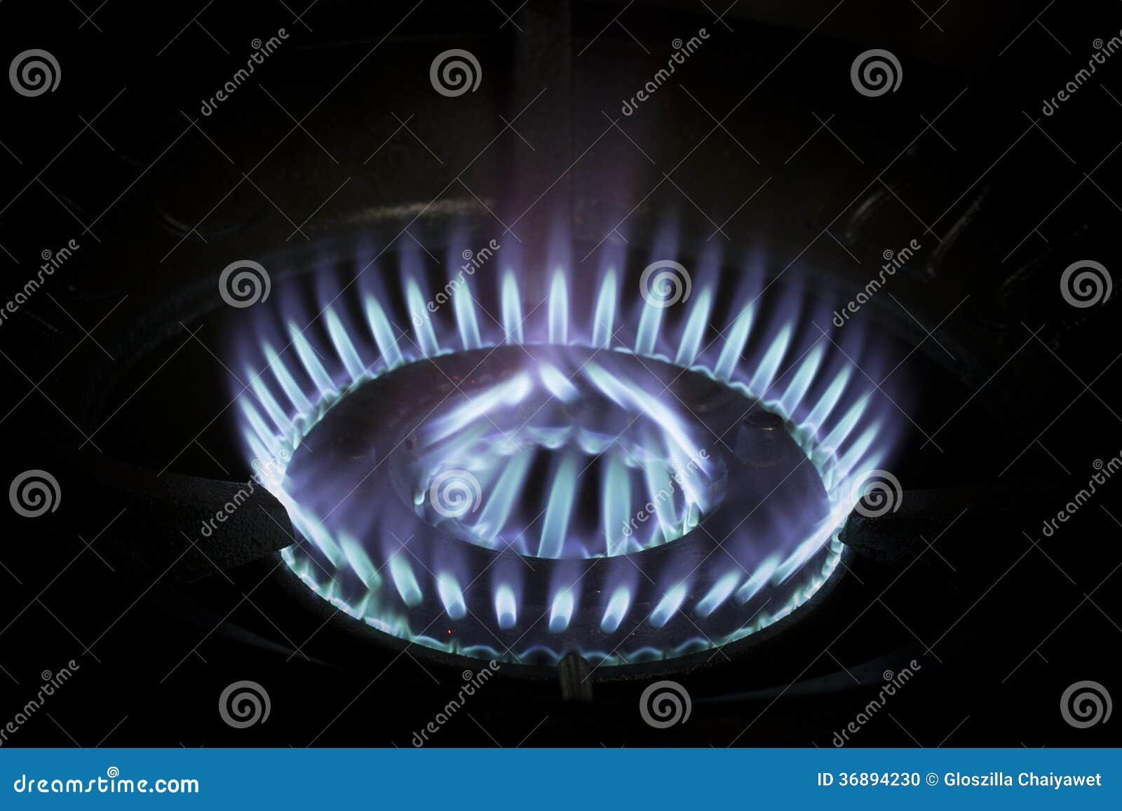 Blue flames of gas burning stock photo. Image of editorial 36894230