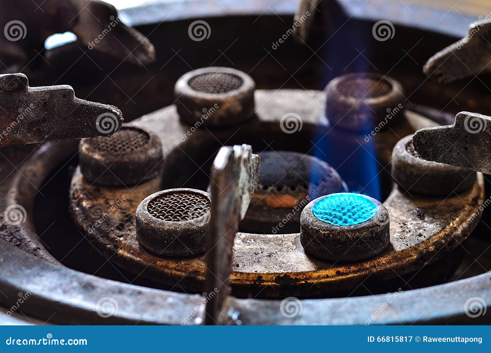 Blue flames of gas burning stock image. Image of natural 66815817