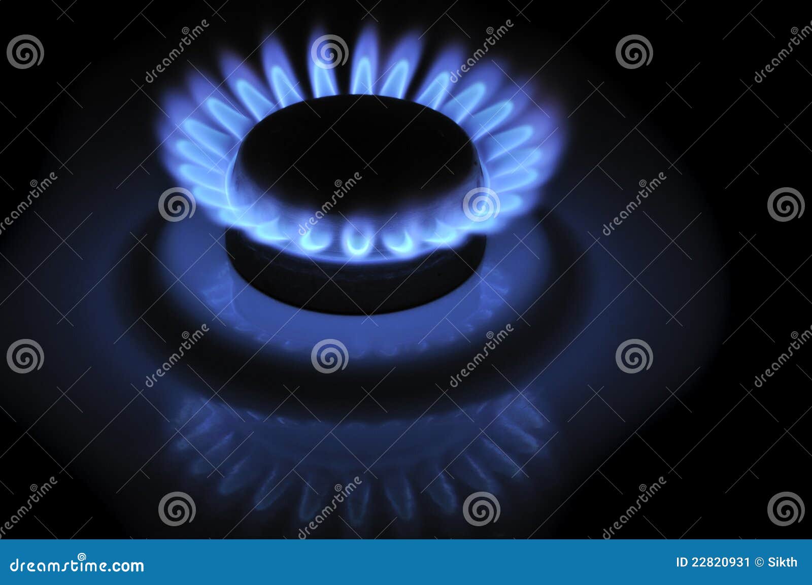 Blue Flames of Gas in the Dark Stock Image Image of flammable, blaze
