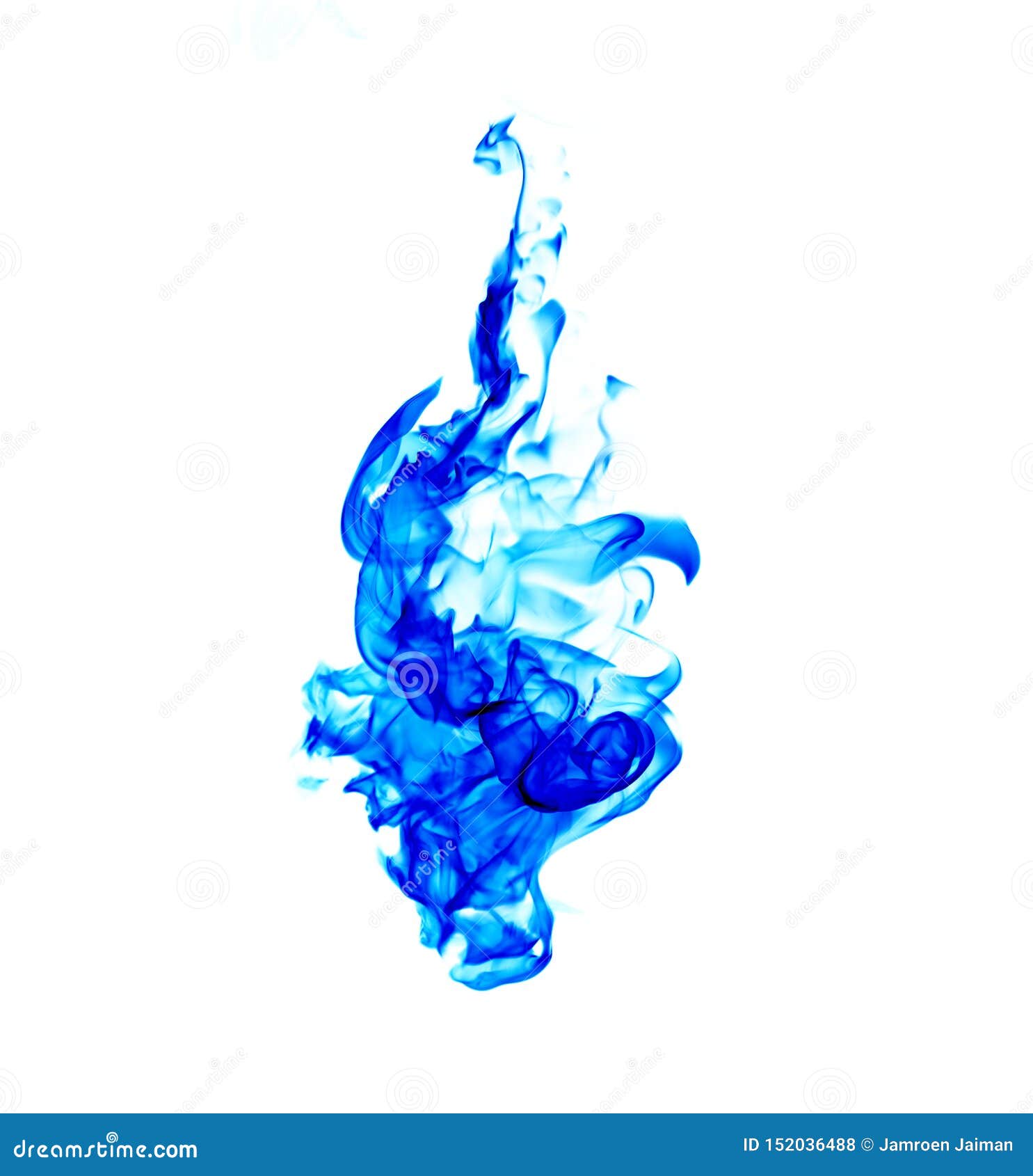 Blue Flames Isolated On White Background Stock Photo