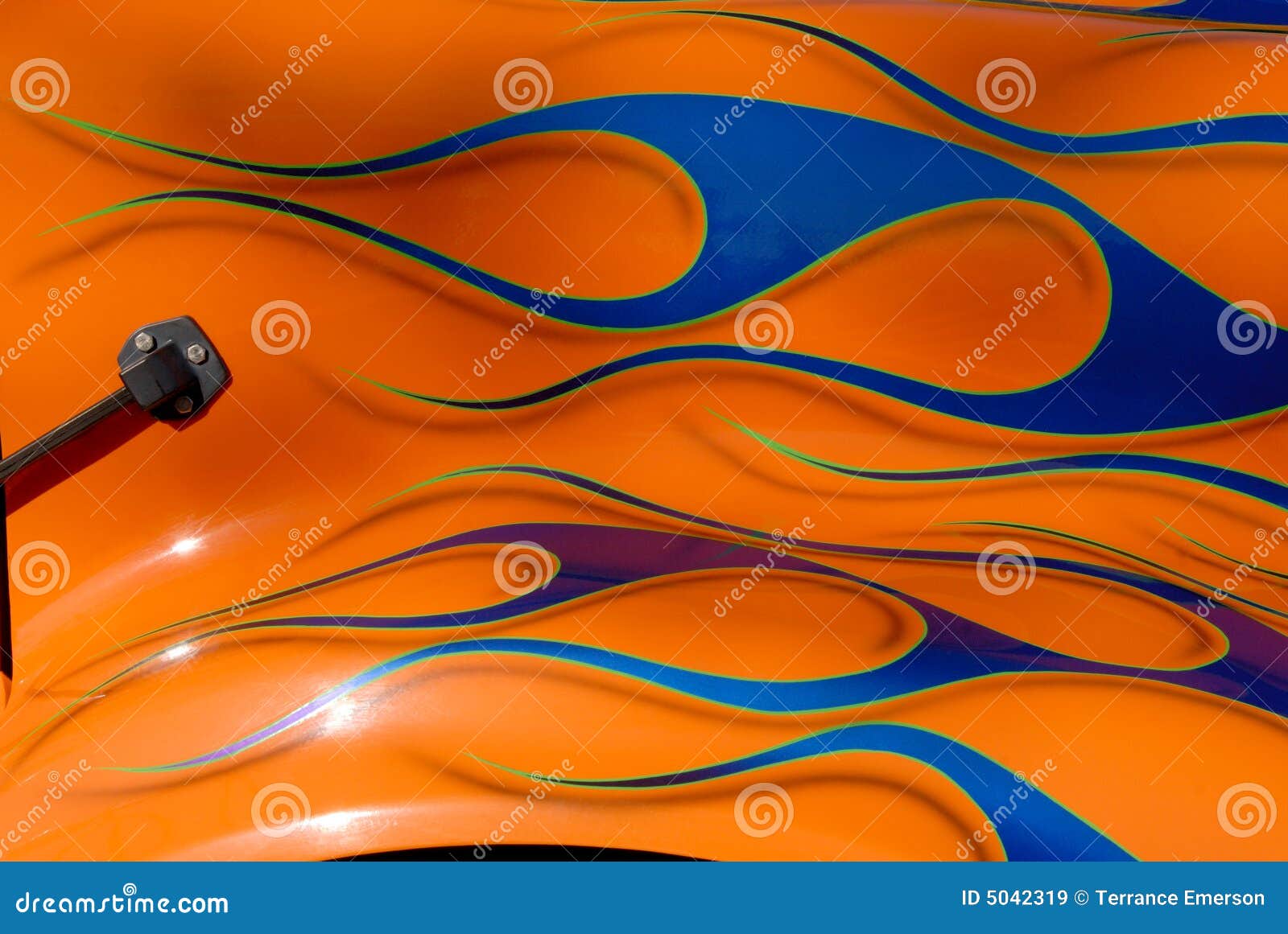 Blue Flames on Orange Fender Stock Image Image of fire, fender 5042319