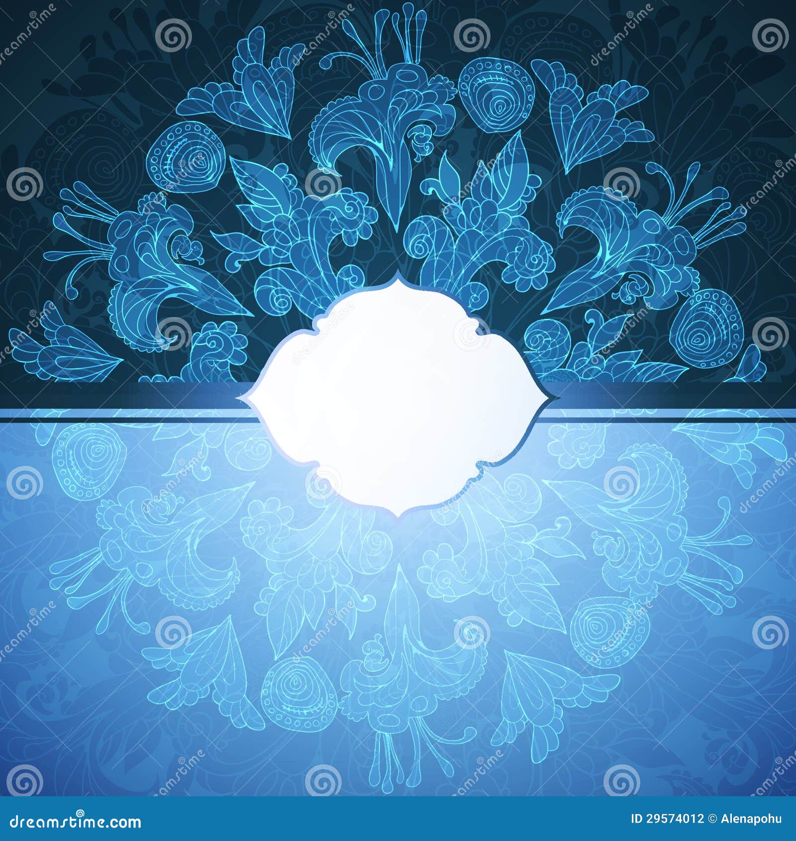 Blue Floral Ornament Background Stock Vector Illustration of lace, india 29574012