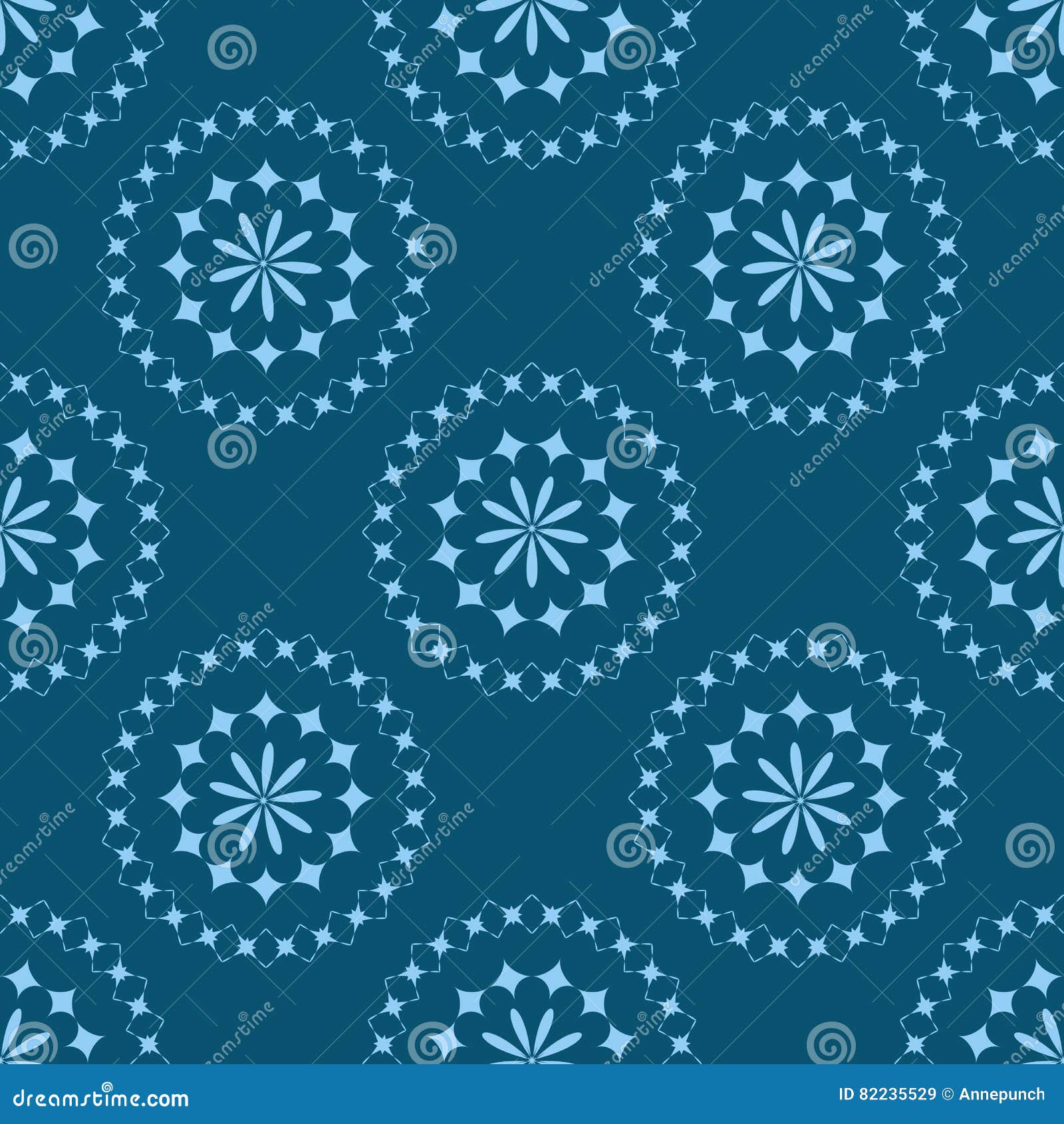 Blue Floral Ornament. Seamless Texture. Pattern Flower ...