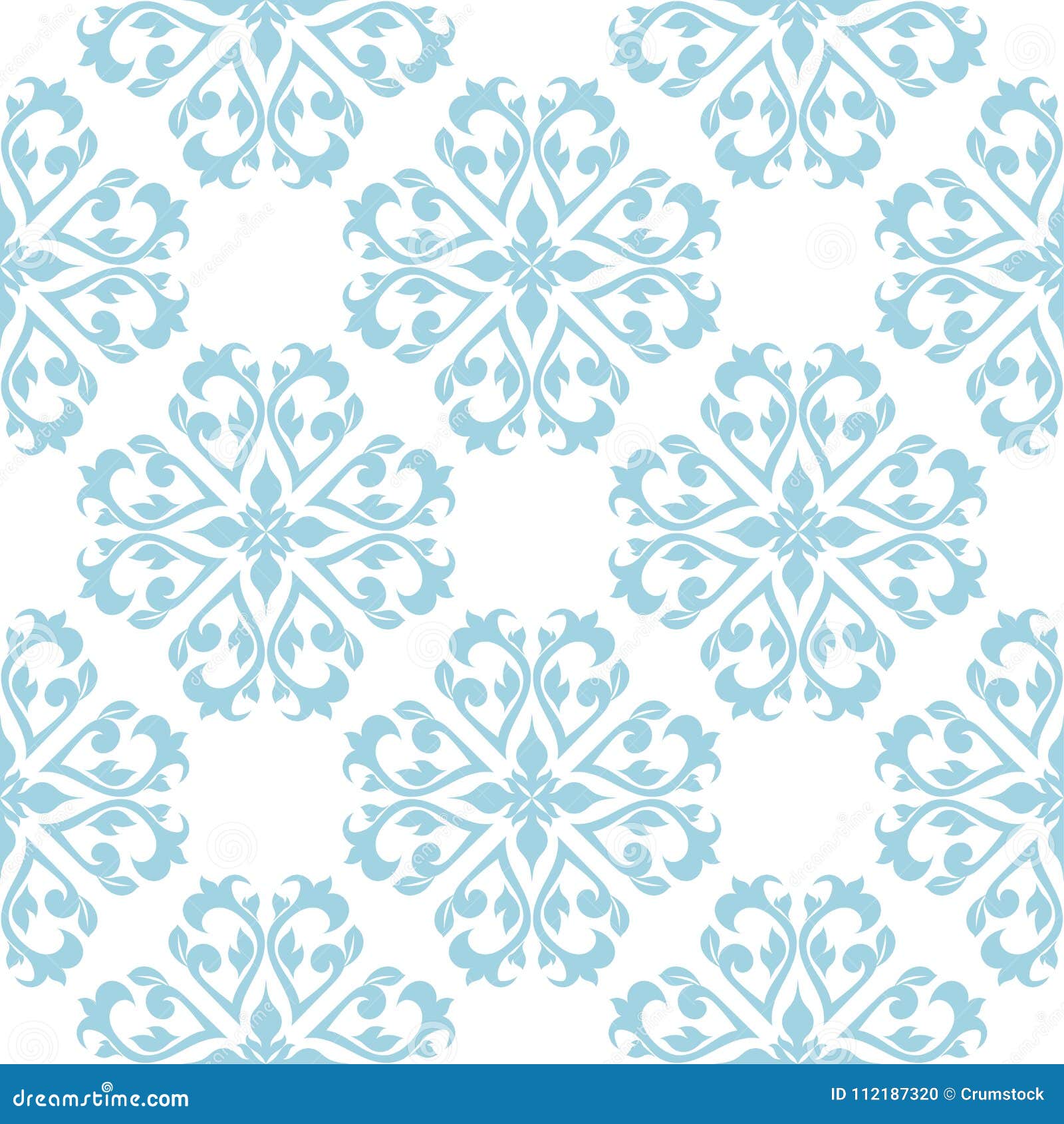 Blue Floral Seamless Pattern on White Background Stock Vector Illustration of seamless