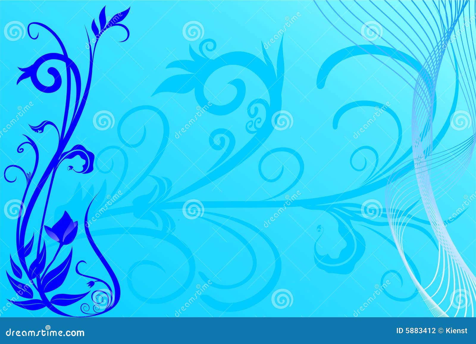 Blue flower background stock vector. Illustration of classic 5883412