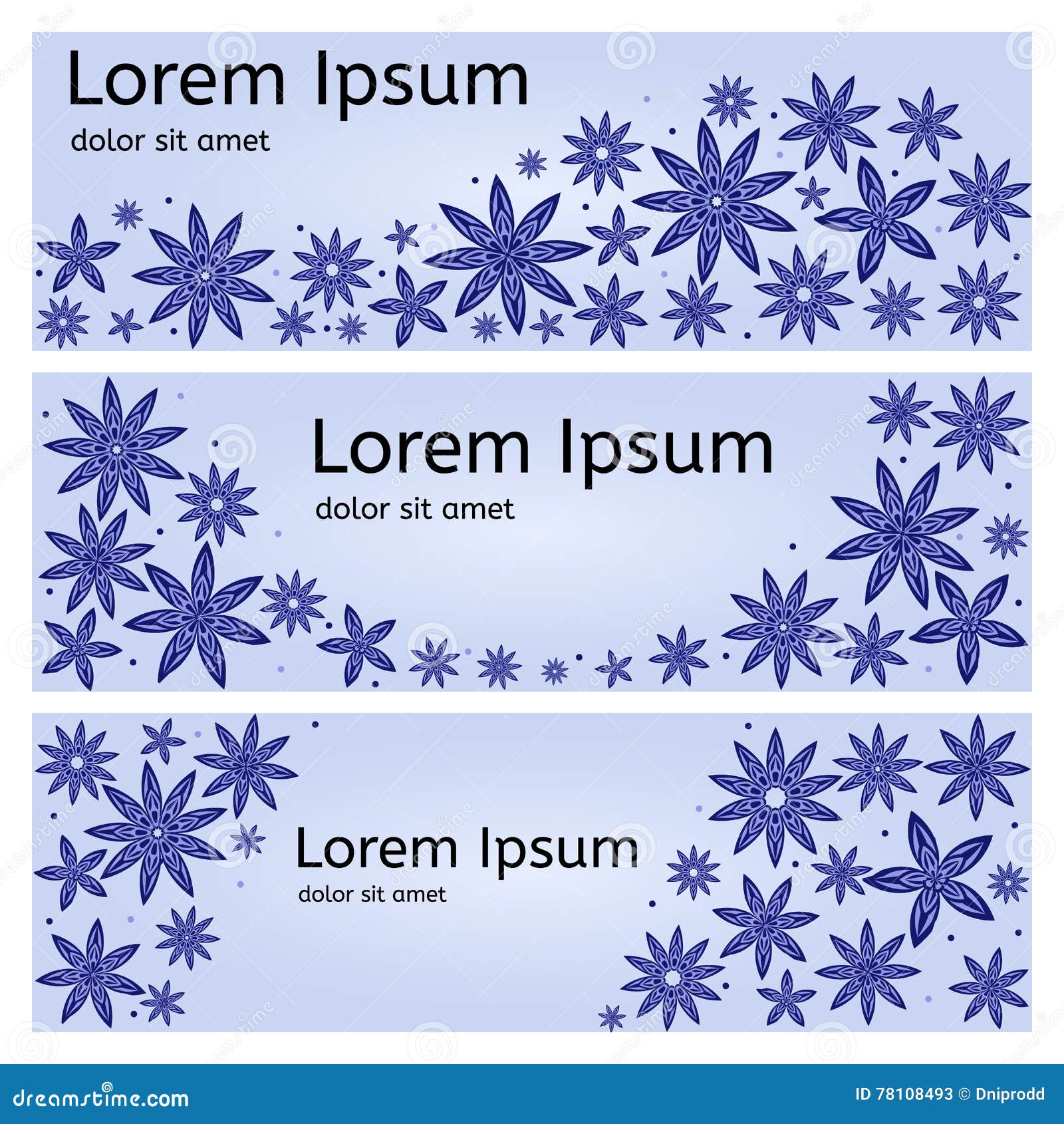 Blue flower banners stock vector. Illustration of vintage 78108493