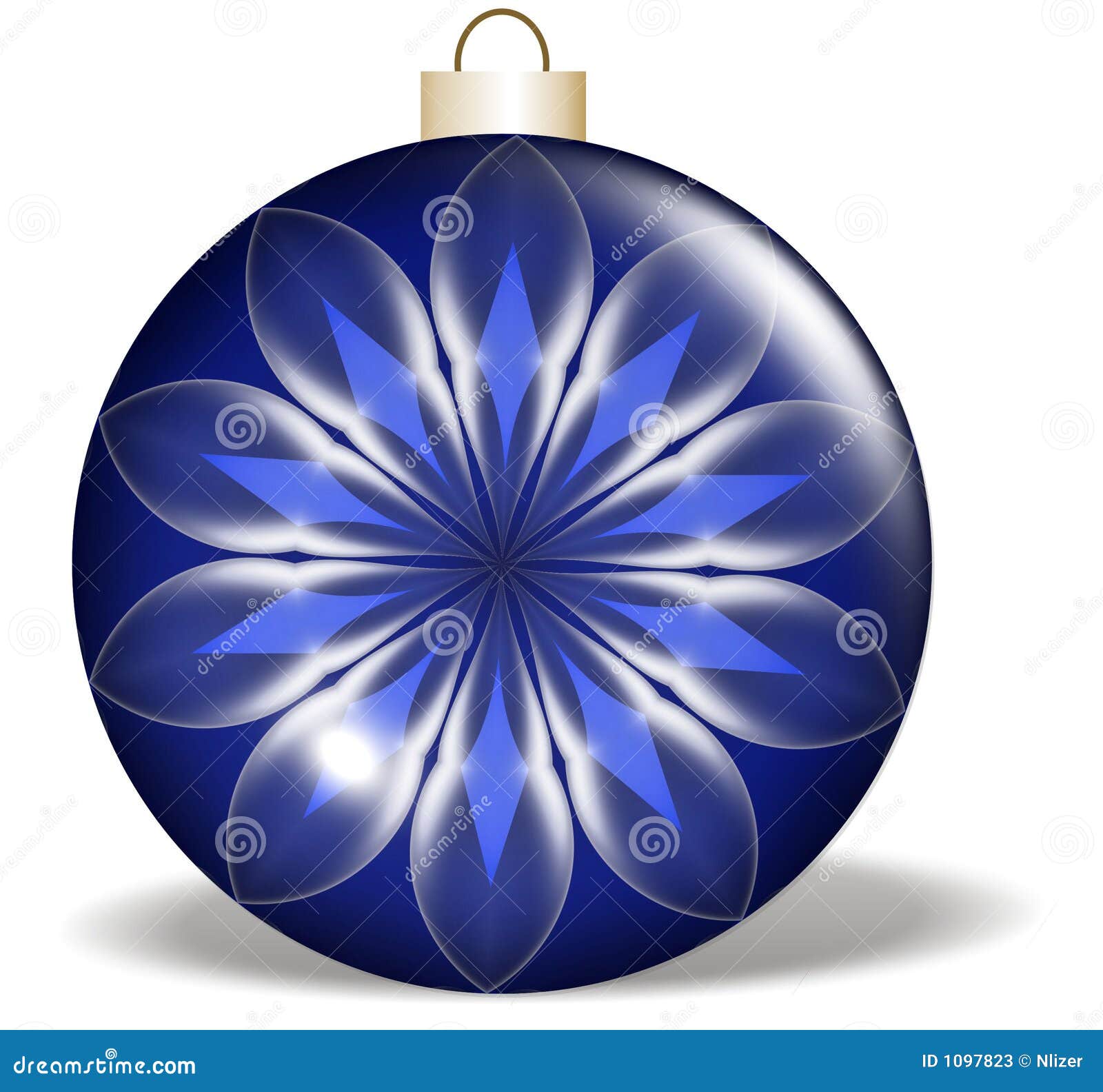 Blue Flower Christmas Ornament Stock Illustration Illustration of