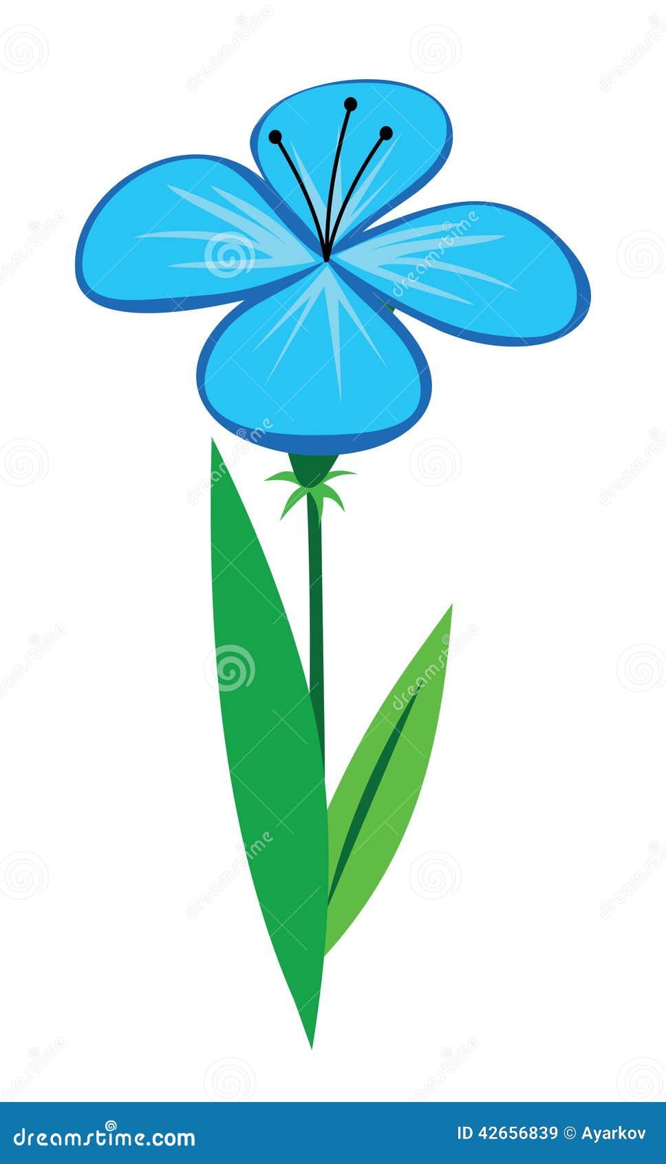 Blue flower stock vector. Illustration of natural, blue 42656839