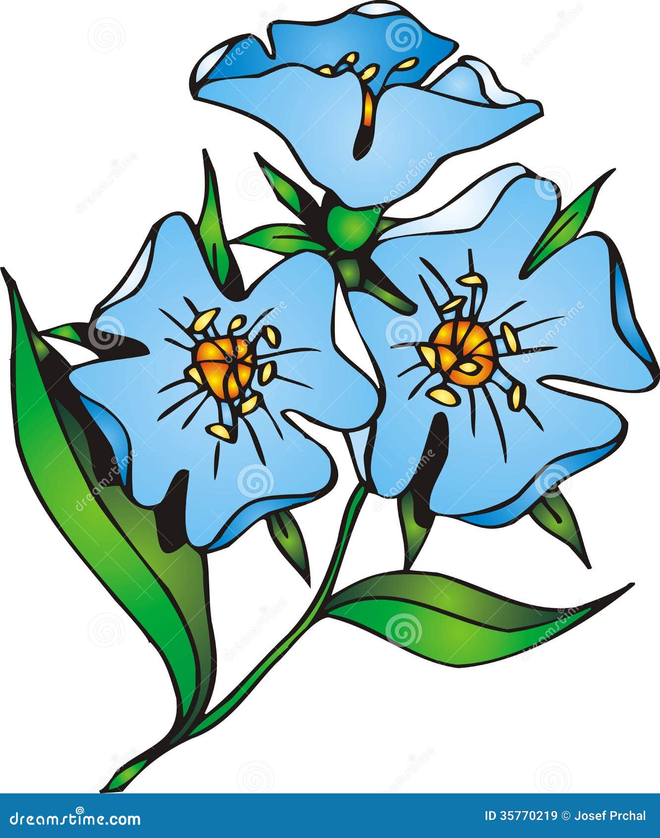 Blue flower stock vector. Illustration of decor, floral 35770219