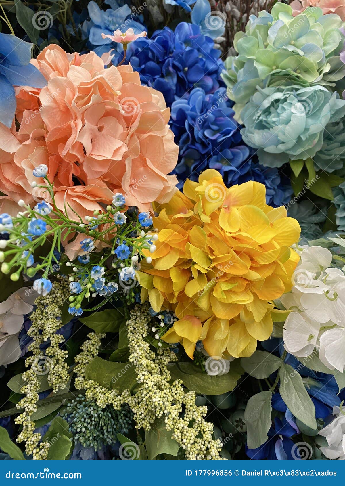 Blue Flowers stock photo. Image of color, flowers, fake 177996856