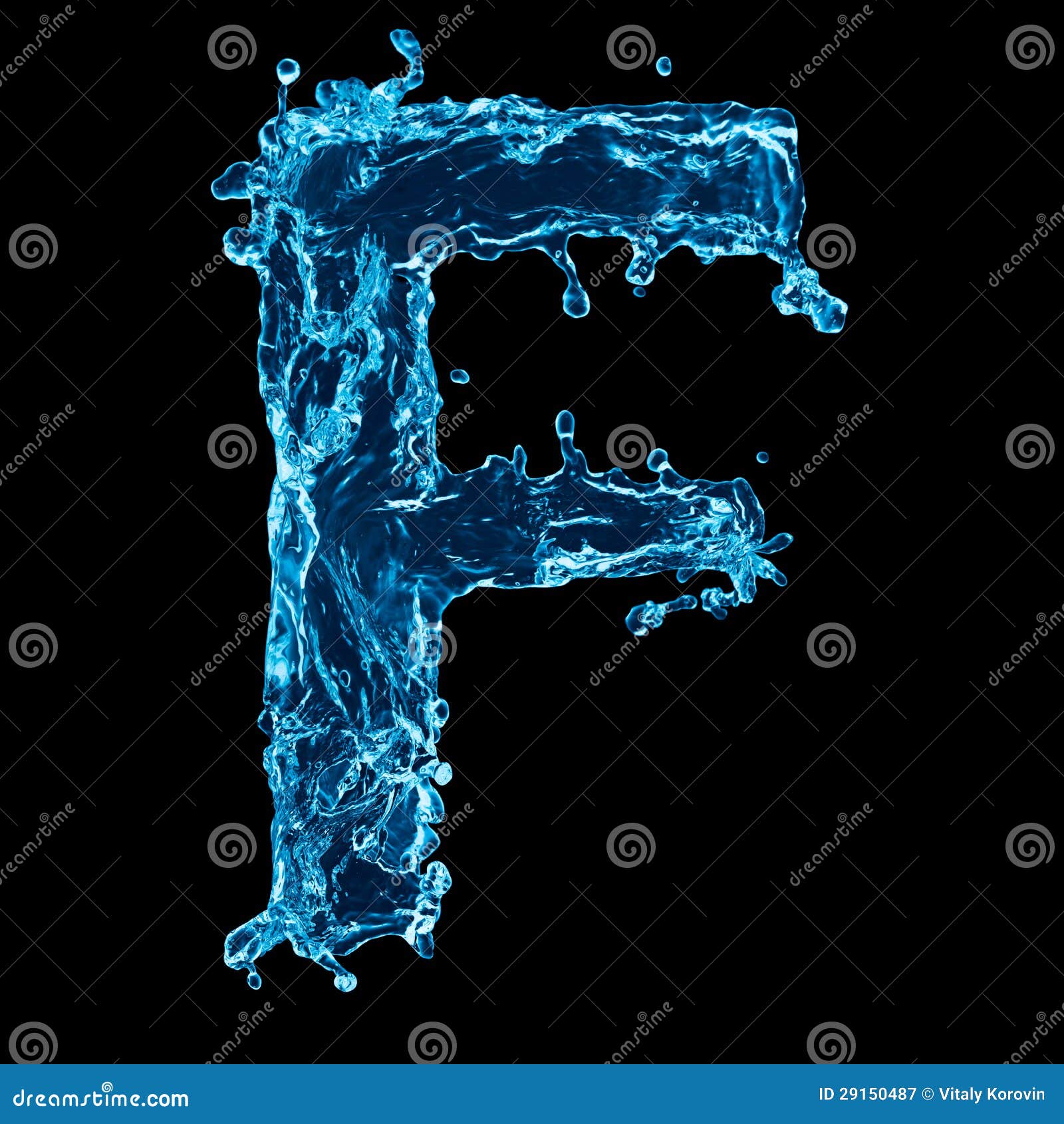 Blue fluid letter F stock image. Image of latin, splashing - 29150487