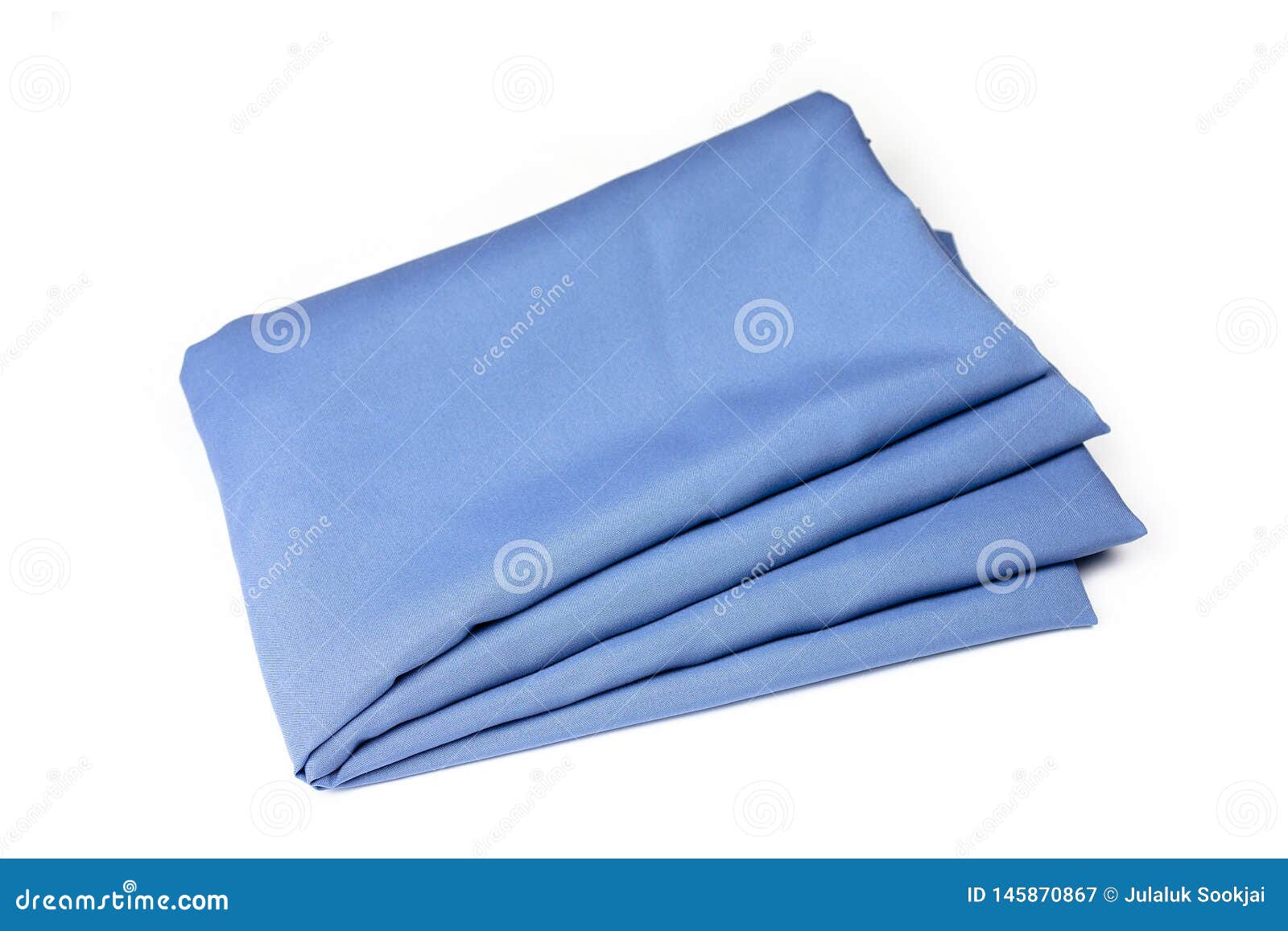 Blue Folded Fabric Isolated Stock Image - Image of element, restaurant ...