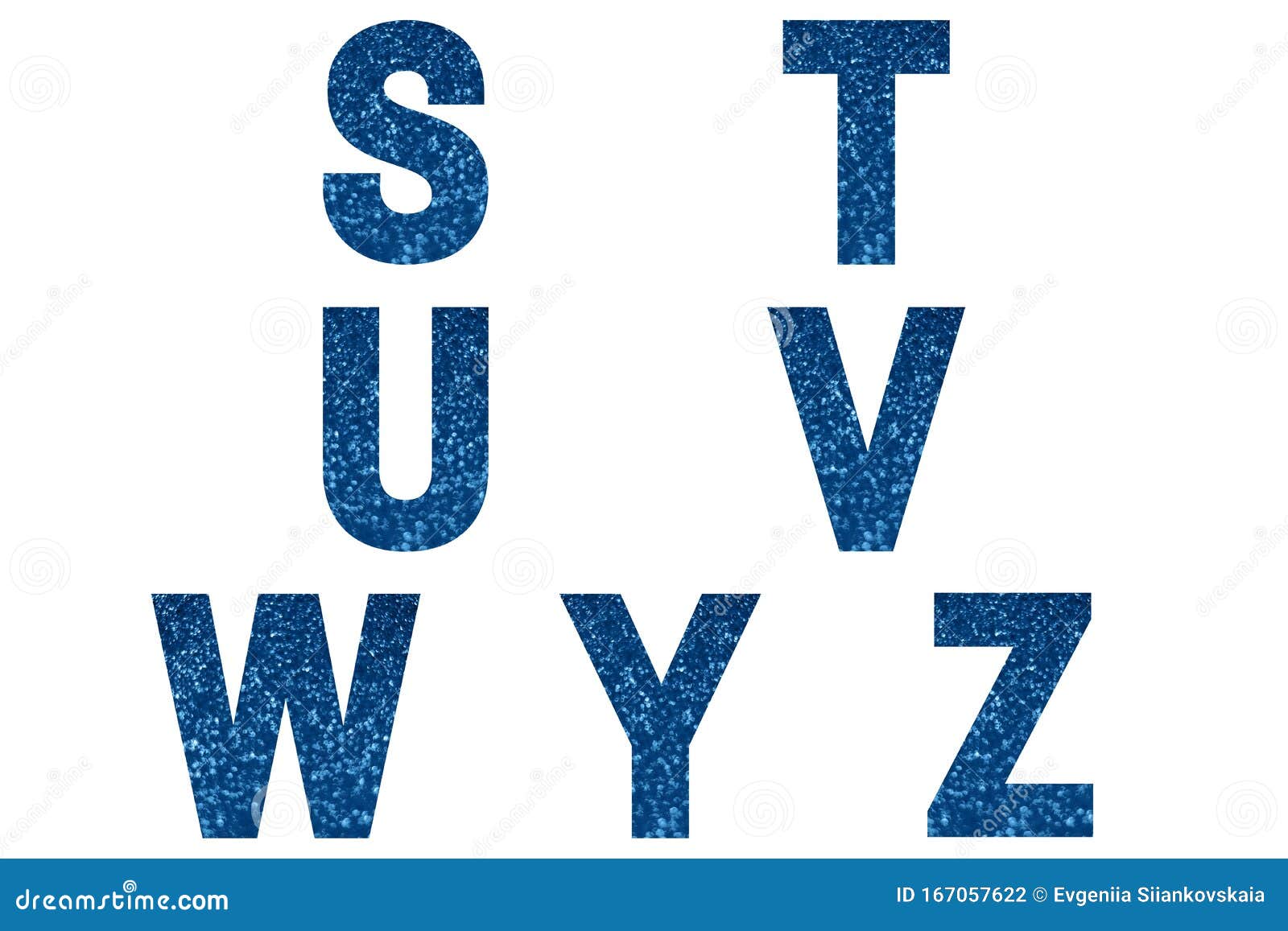 Blue Font Alphabet S T U V W Y Z Made Of Blue Sparkle Background Stock Photo Image Of Abstract Blurred