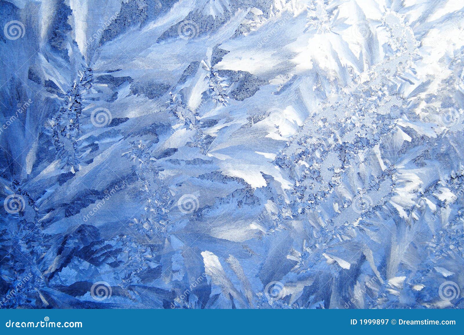 Blue frosted window background winter texture.