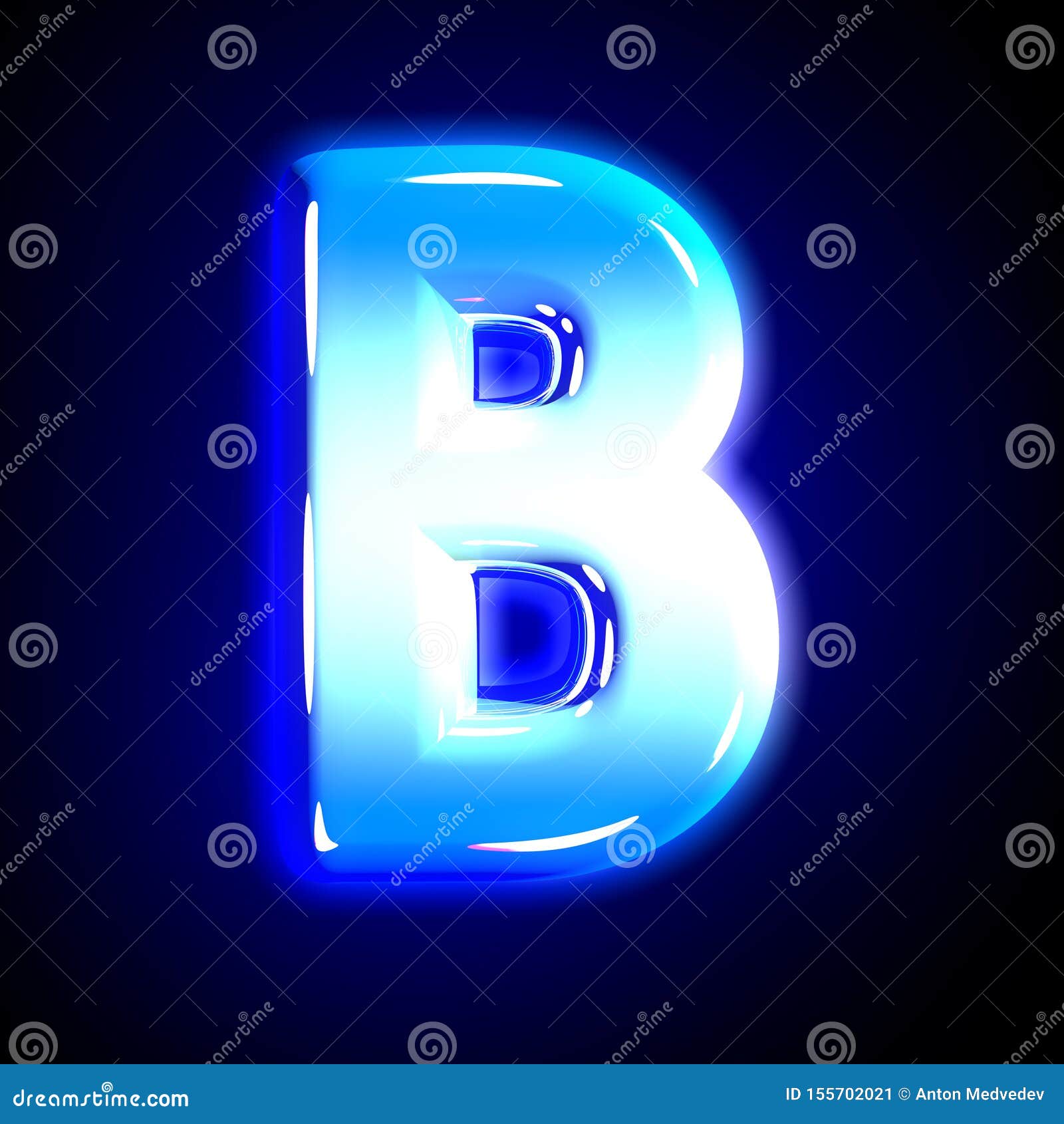 Blue Frosty Snow Creative Shine Alphabet - Letter B Isolated on Solid ...