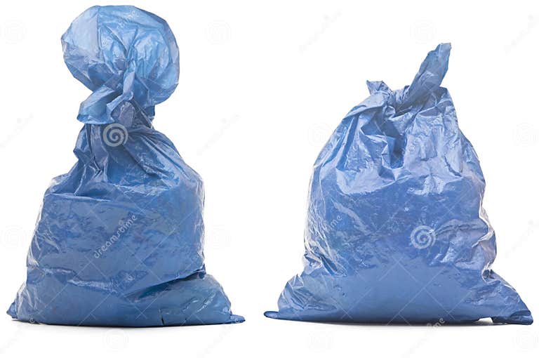 Blue Garbage Bag with Trash Stock Photo Image of package, dump 35367476