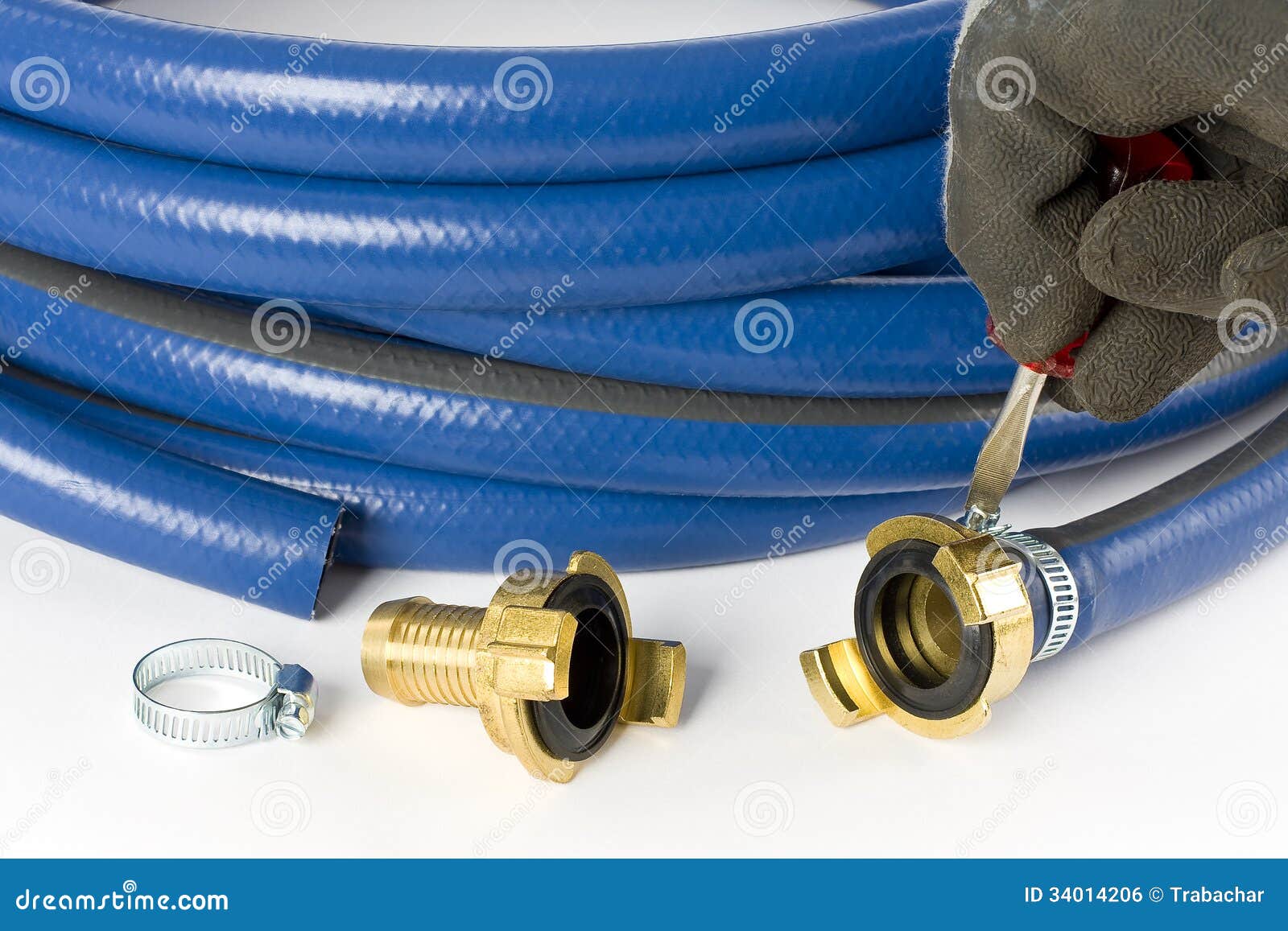 A blue garden hose stock photo. Image of mount, water 34014206