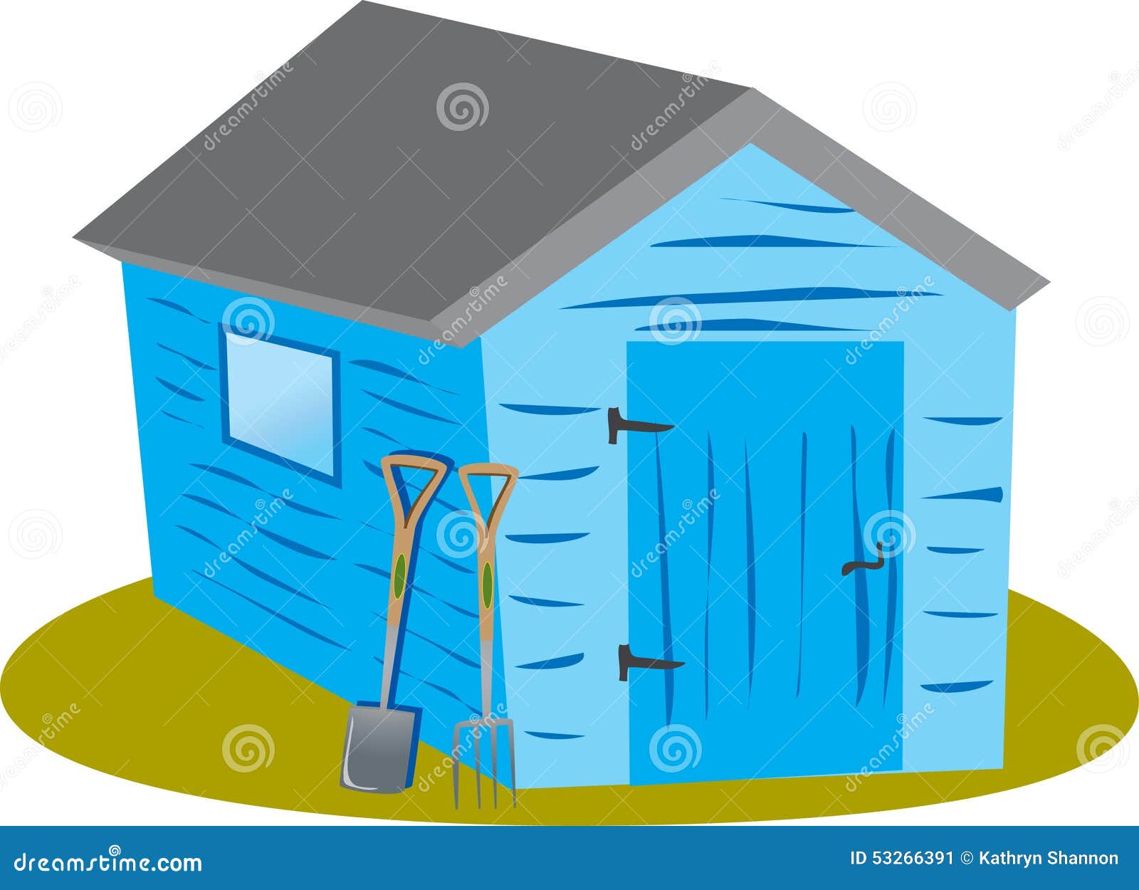 Blue garden shed stock vector. Illustration of wooden ...