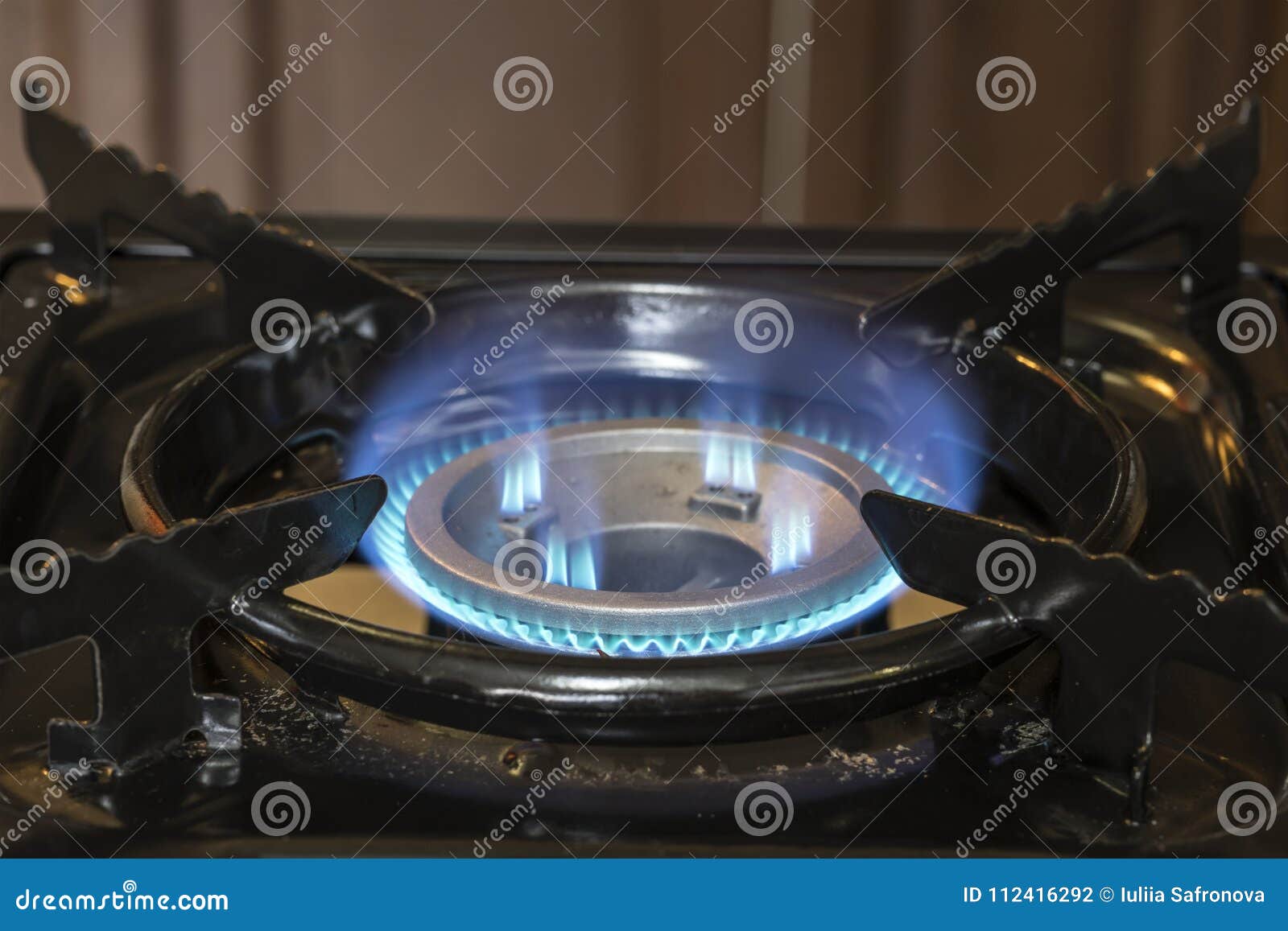 Blue Gas Burns on the Stove Stock Photo Image of burner, kitchen