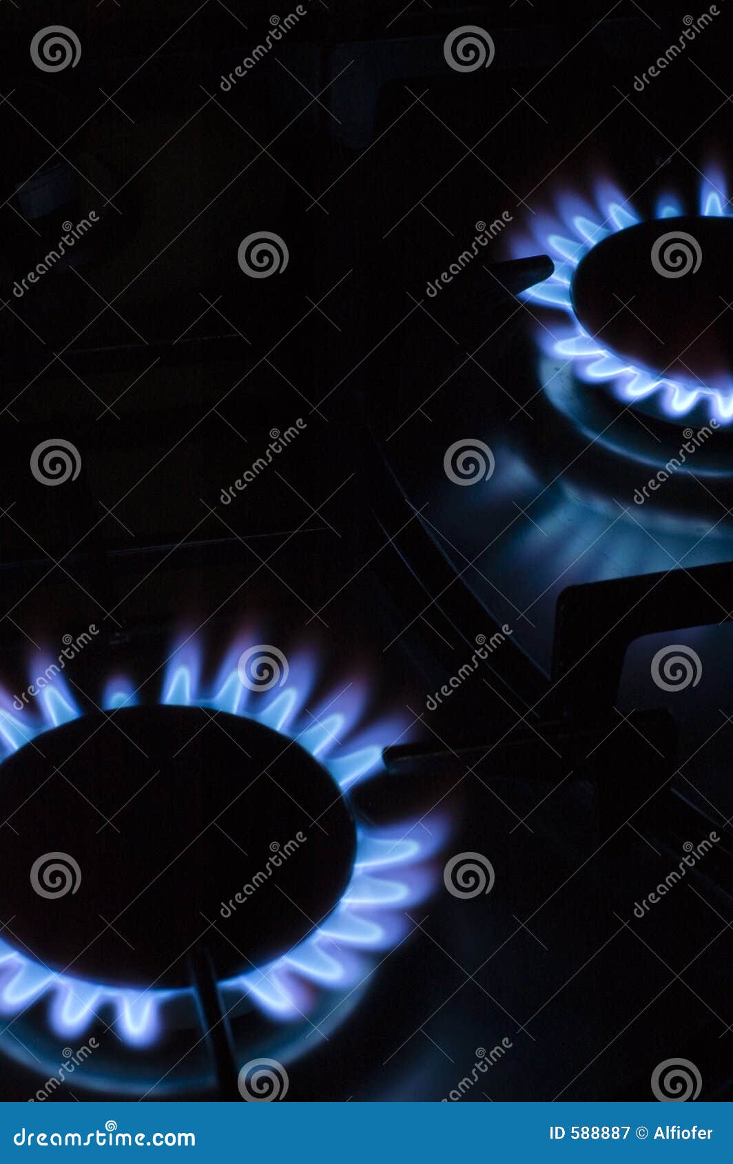 blue gas stove, propane flame