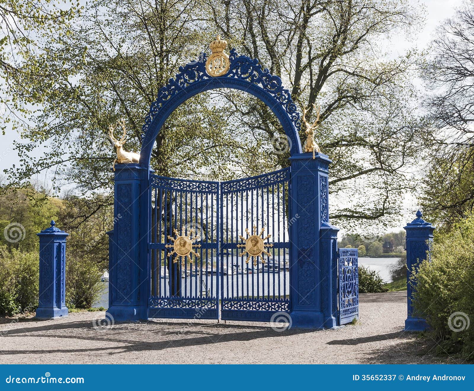blue gate on the island of djurgarden